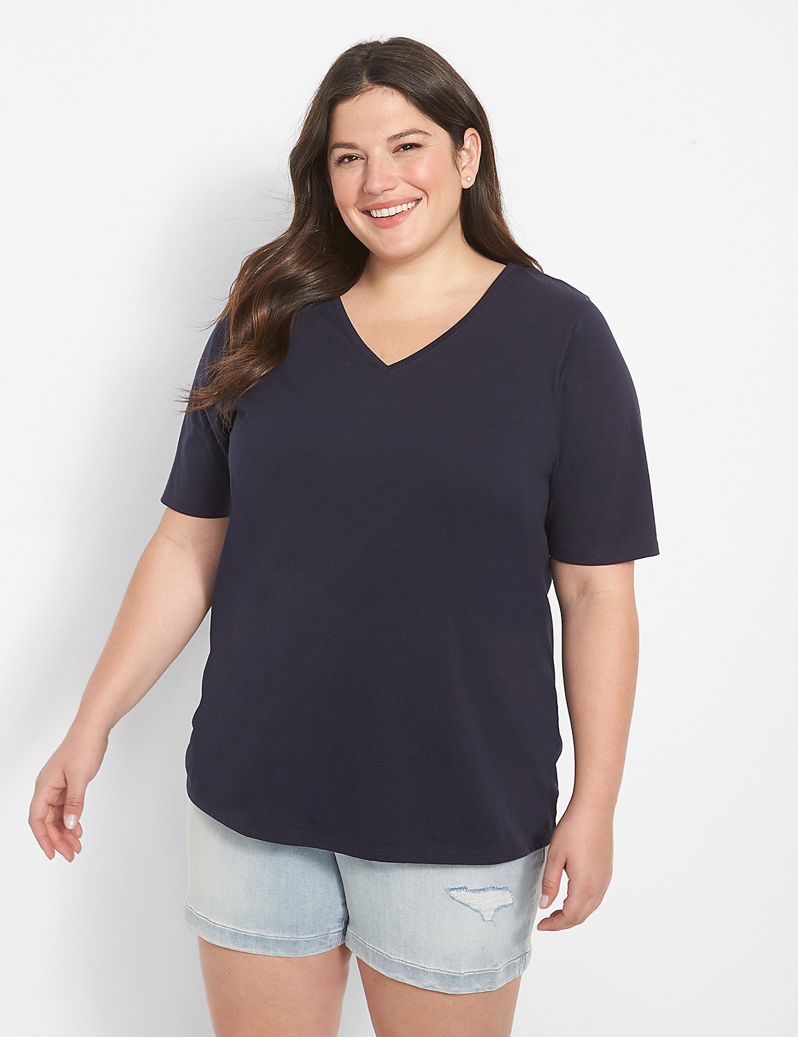 Classic Perfect Sleeve V-Neck Tee Product Image 1