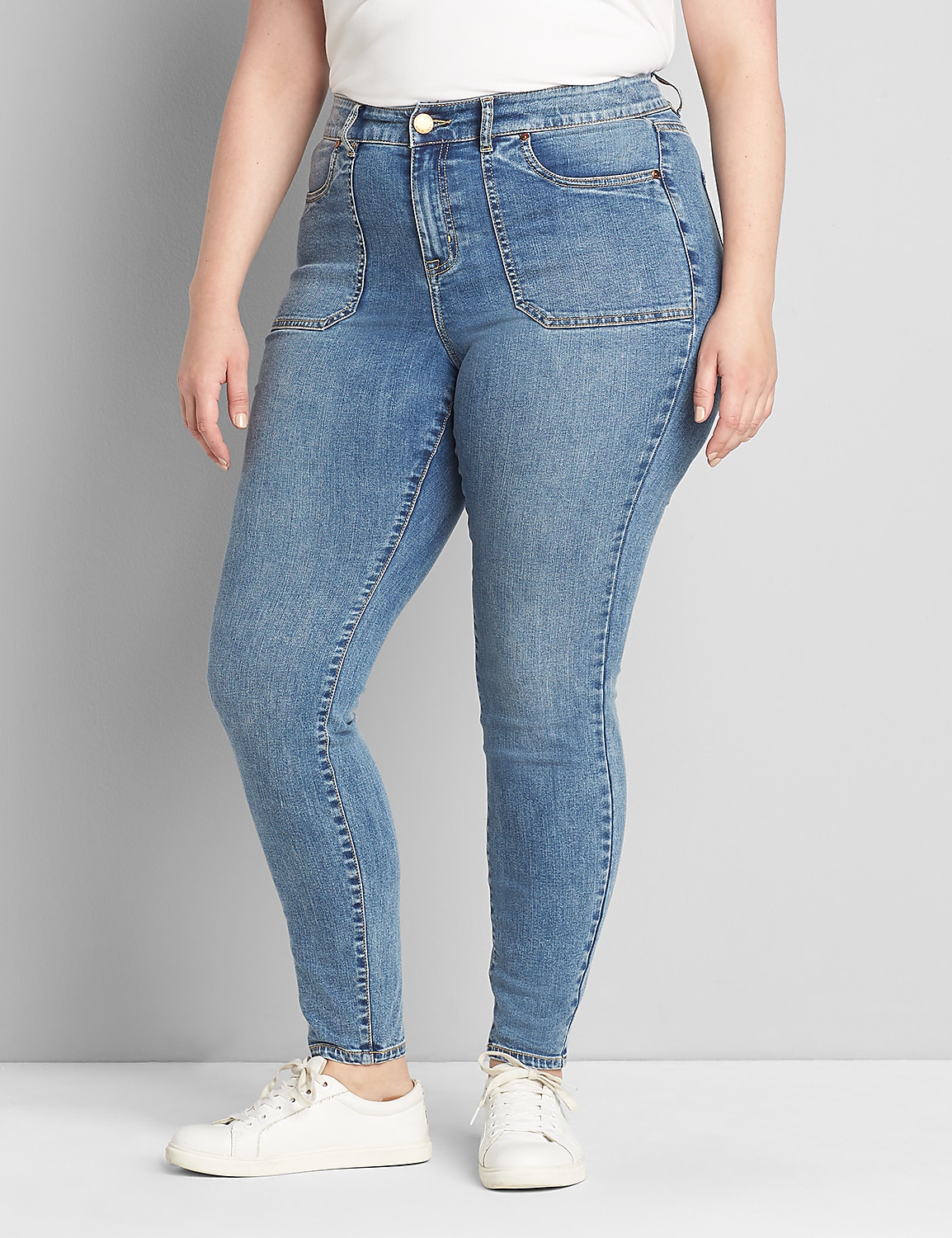 Curvy Fit High-Rise Skinny Jean- Medium Wash Product Image 1