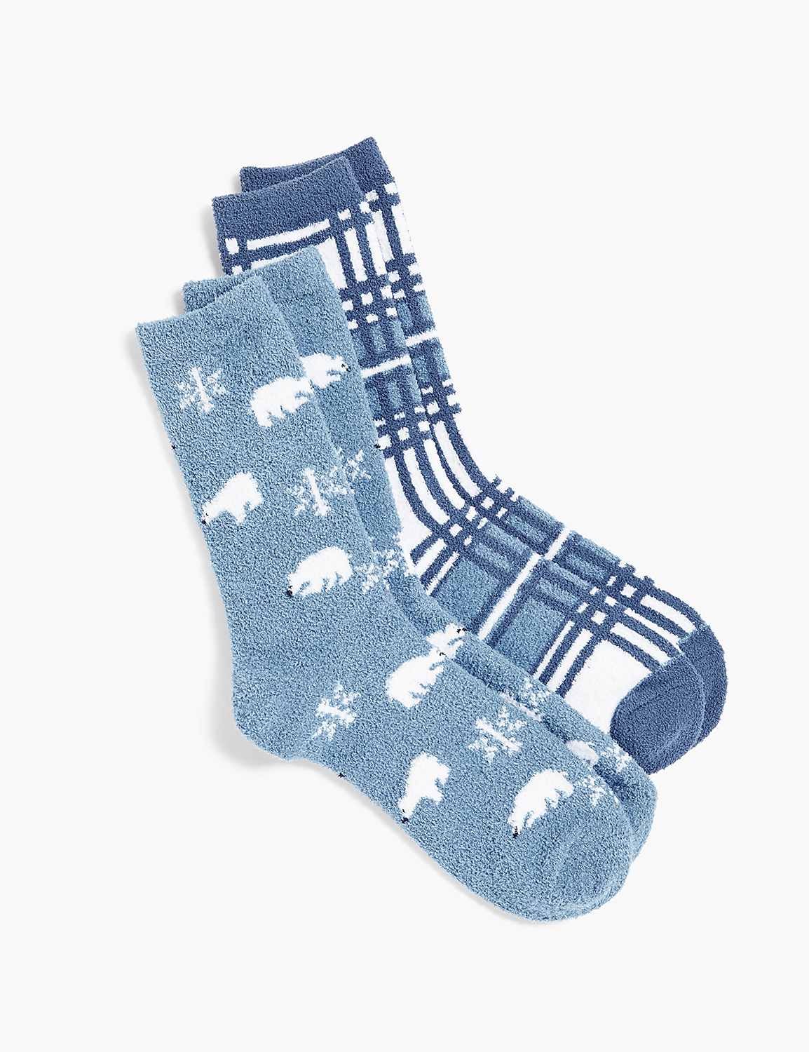 Cozy Crew Socks 2-Pack - Polar Bear & Plaid Product Image 1