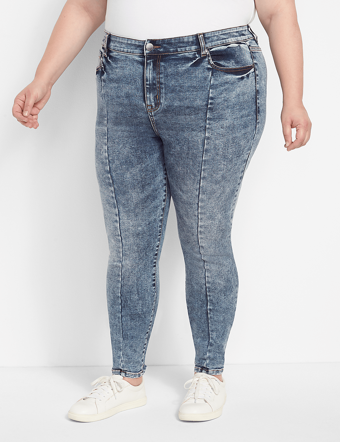 Straight Fit High-Rise Skinny Jean - Medium Wash Product Image 1