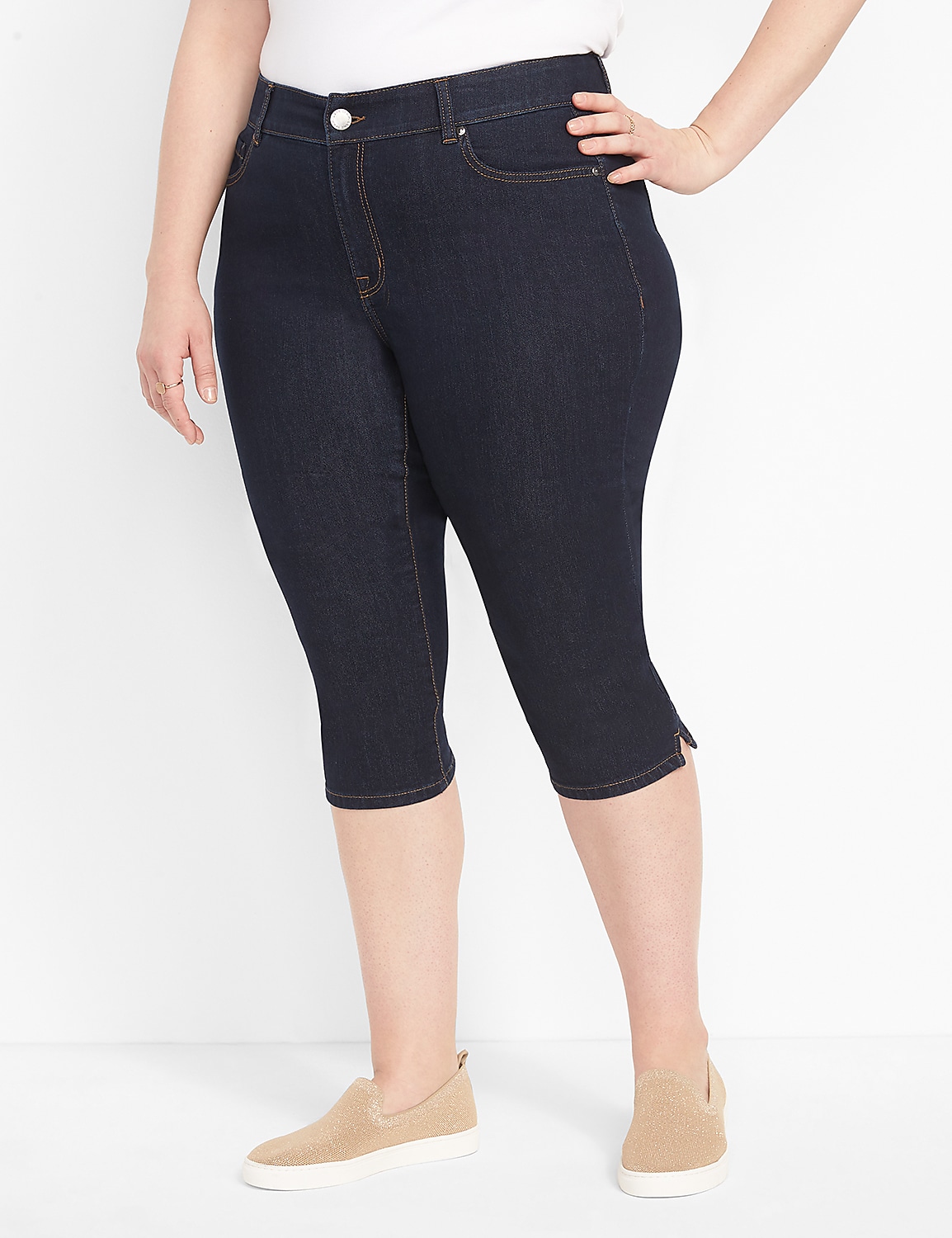 Curvy High-Rise Pedal Jean - Rinse Dark Wash Product Image 1