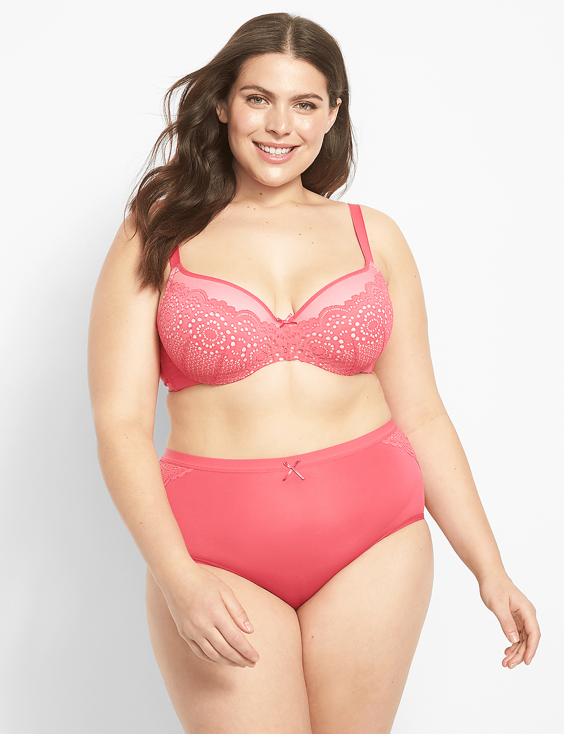 Smooth Lightly Lined Balconette Bra With Lace Trim Product Image 1