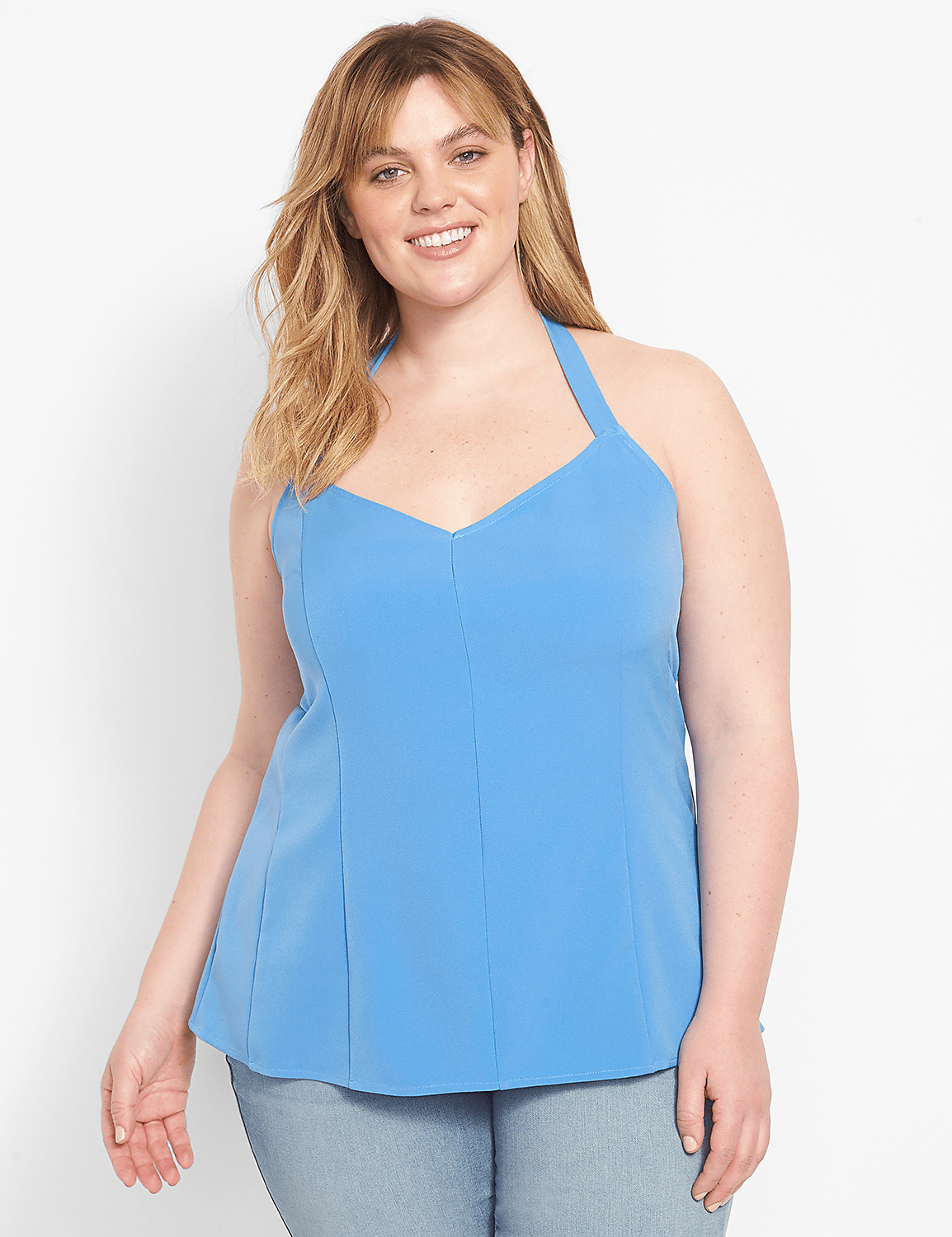 Fitted Halter Tank With Tie-Neck Product Image 1