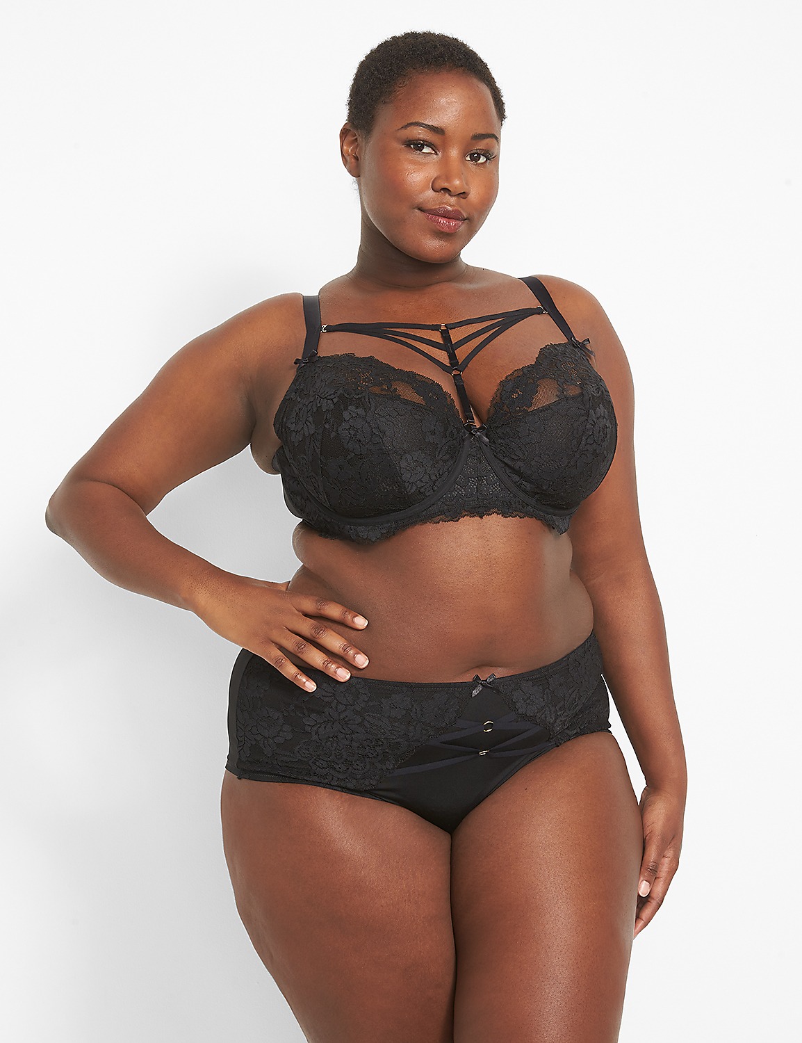 Lace Lightly Lined French Balconette Bra Product Image 1