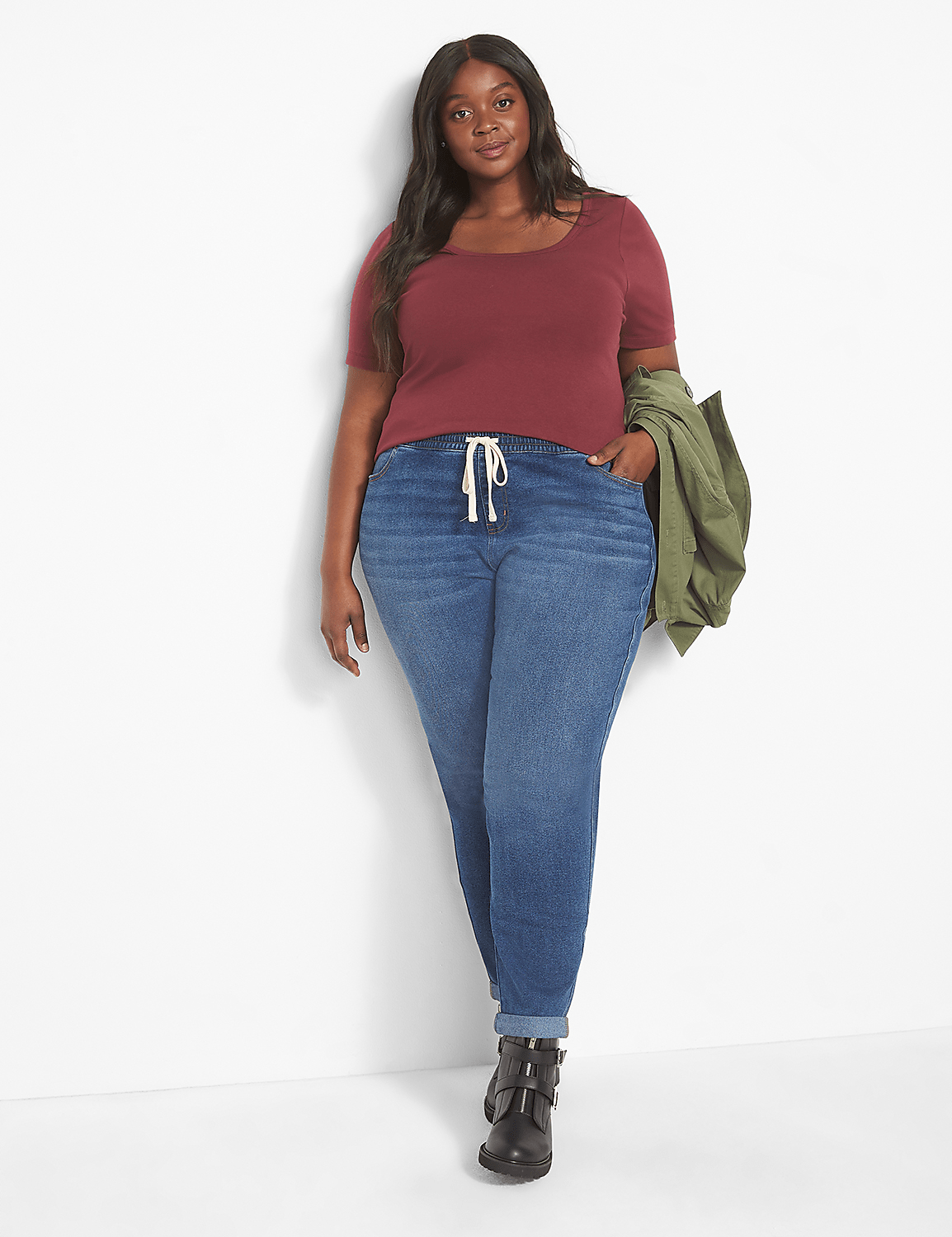 Pull-On Boyfriend Jean - Light Wash Product Image 1