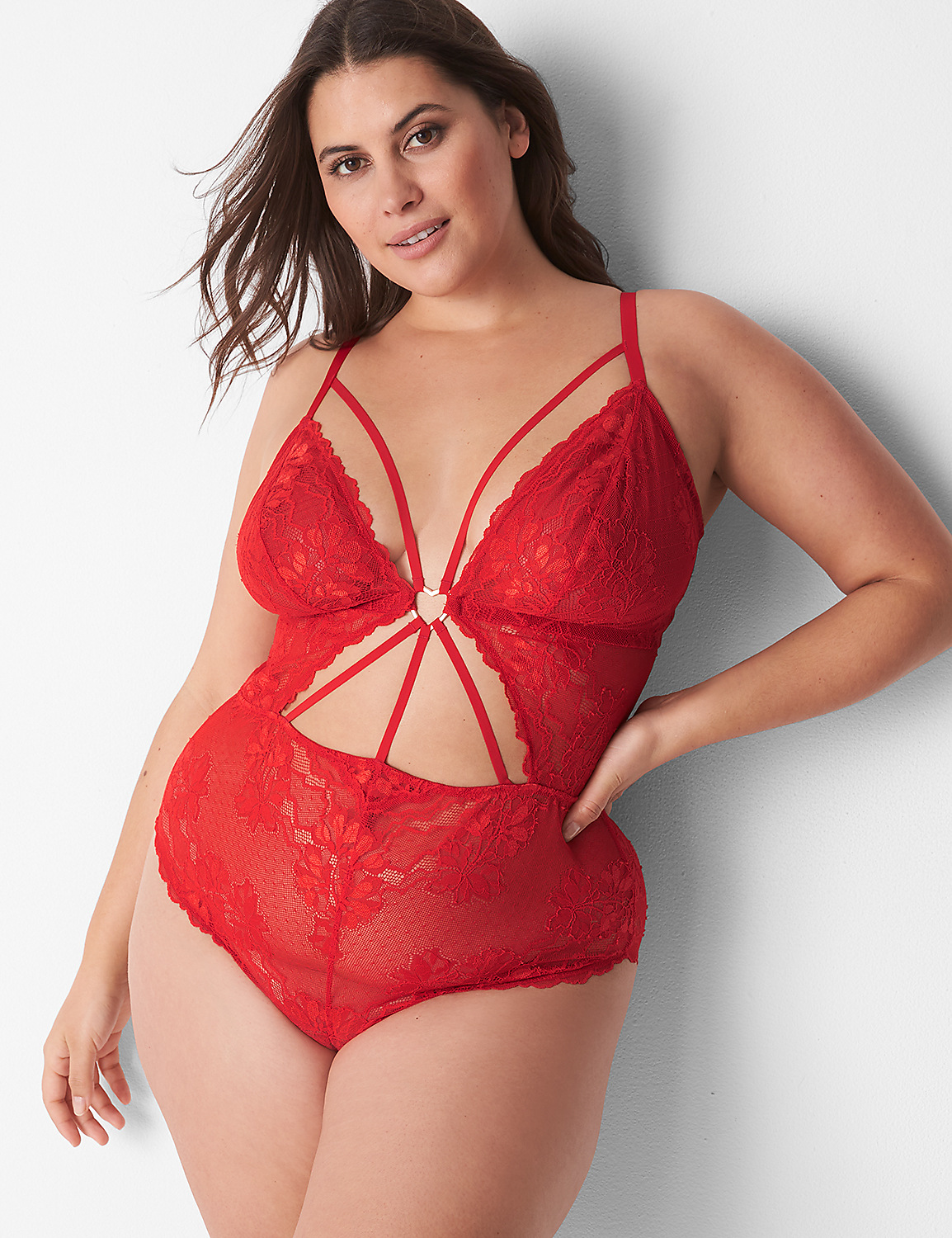 Lace Heart Bodysuit Product Image 1