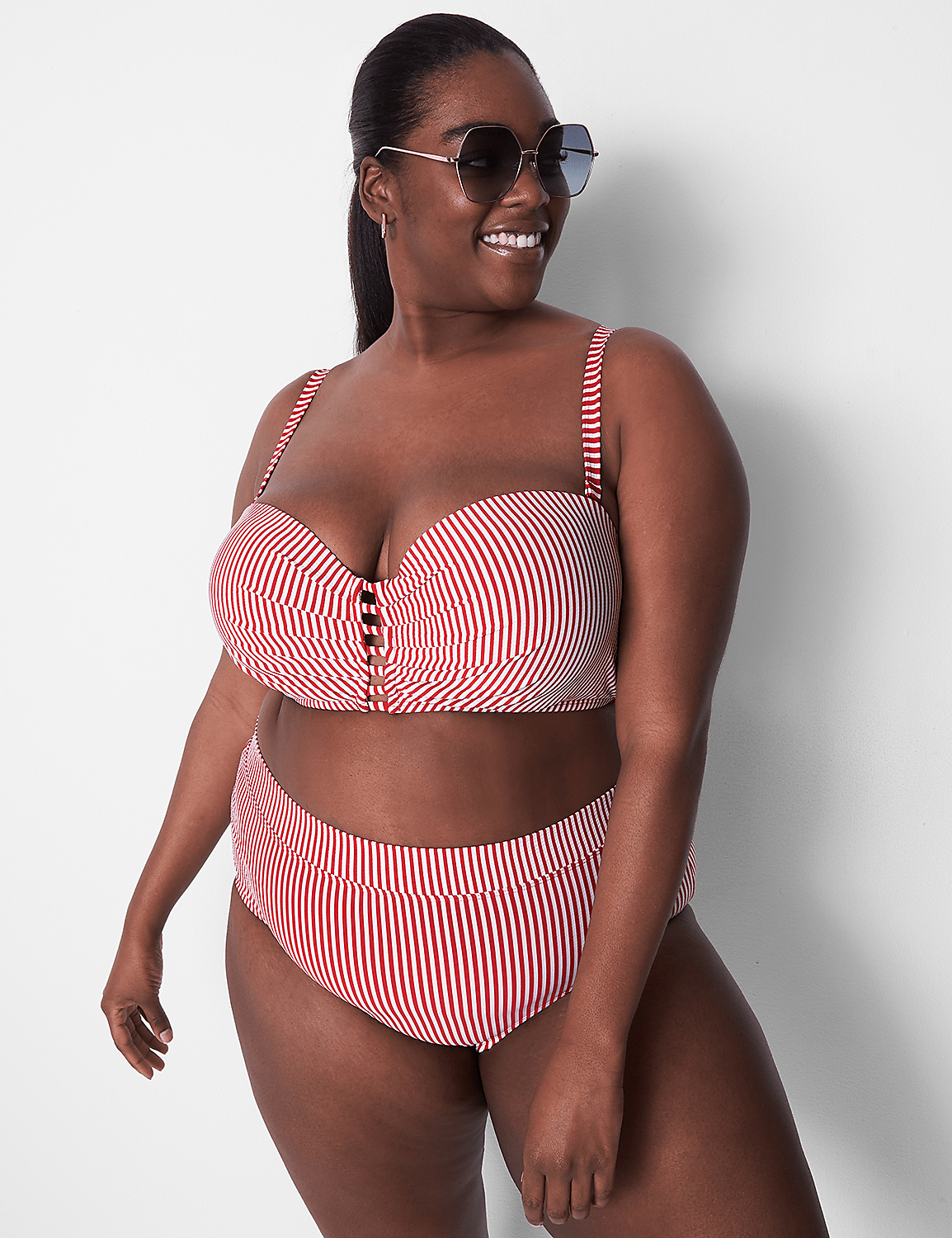 Seersucker Strappy Underwire Swim Bikini Product Image 1