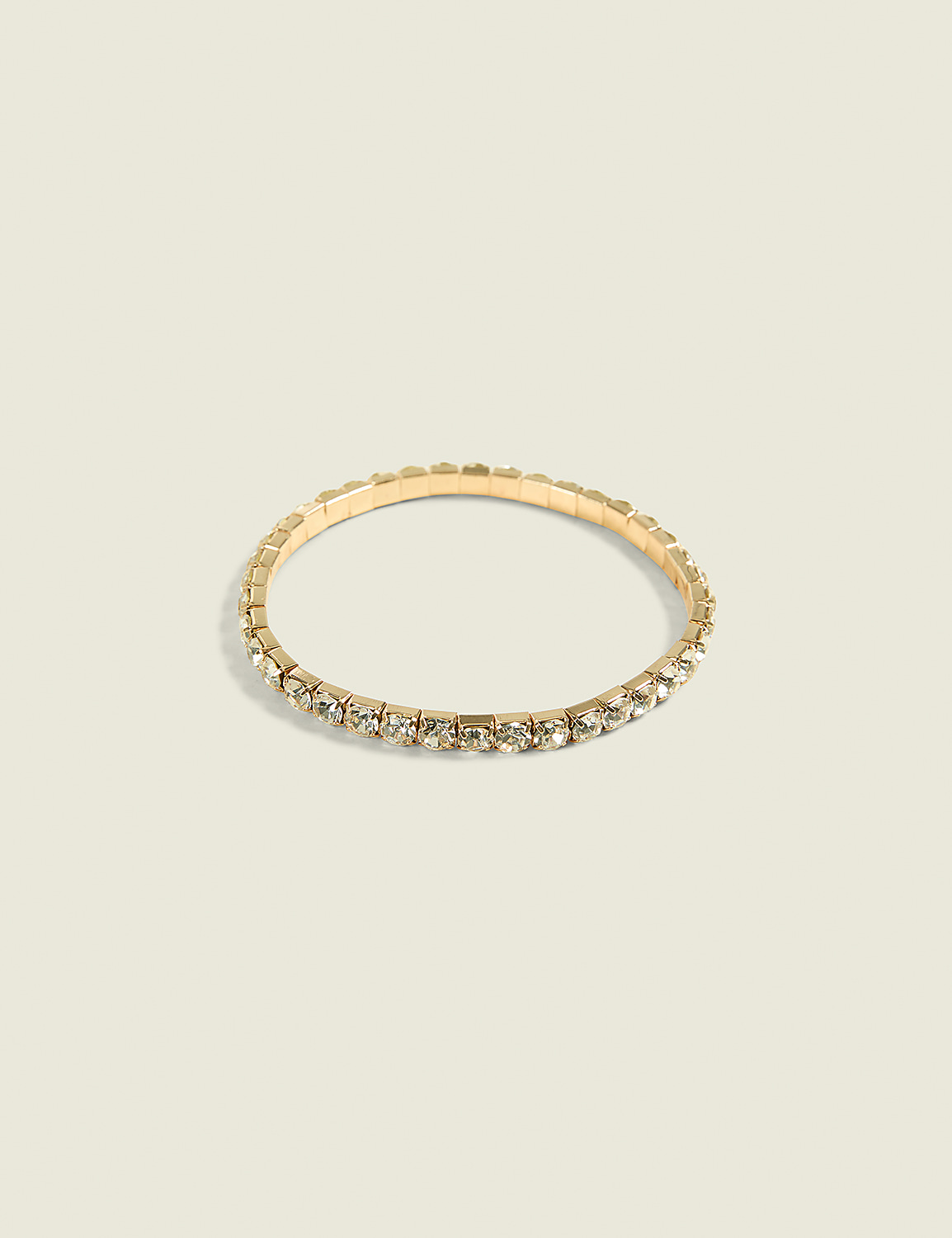 Goldtone Rhinestone Stretch Bracelet Product Image 1