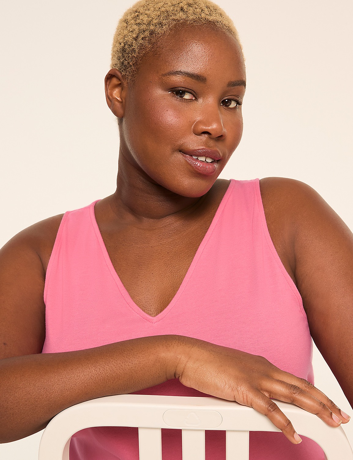 Comfy Cotton V-Neck Tank & Bermuda Short PJ Set Product Image 2