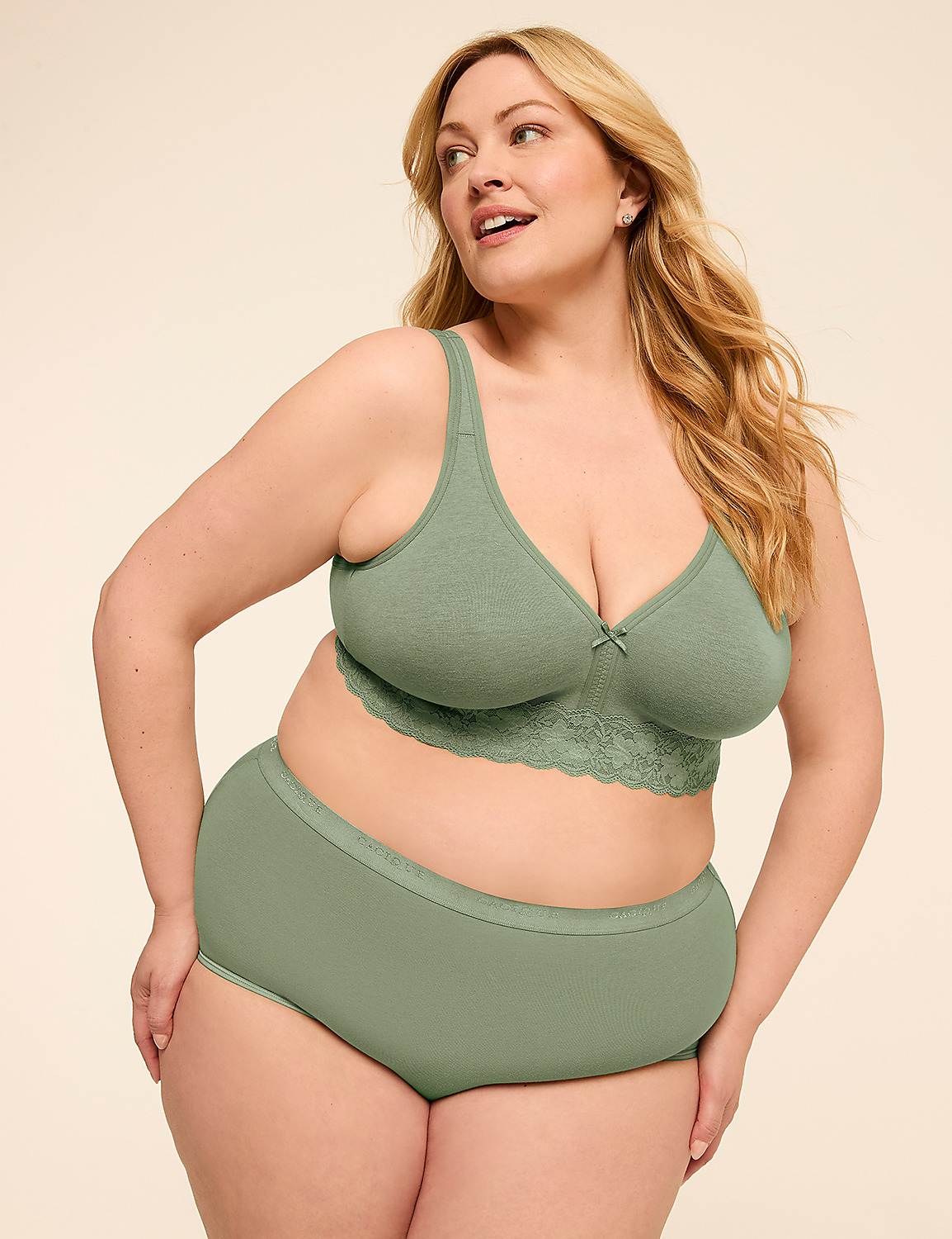 Cotton Unlined No-Wire Bra With Lace Product Image 3