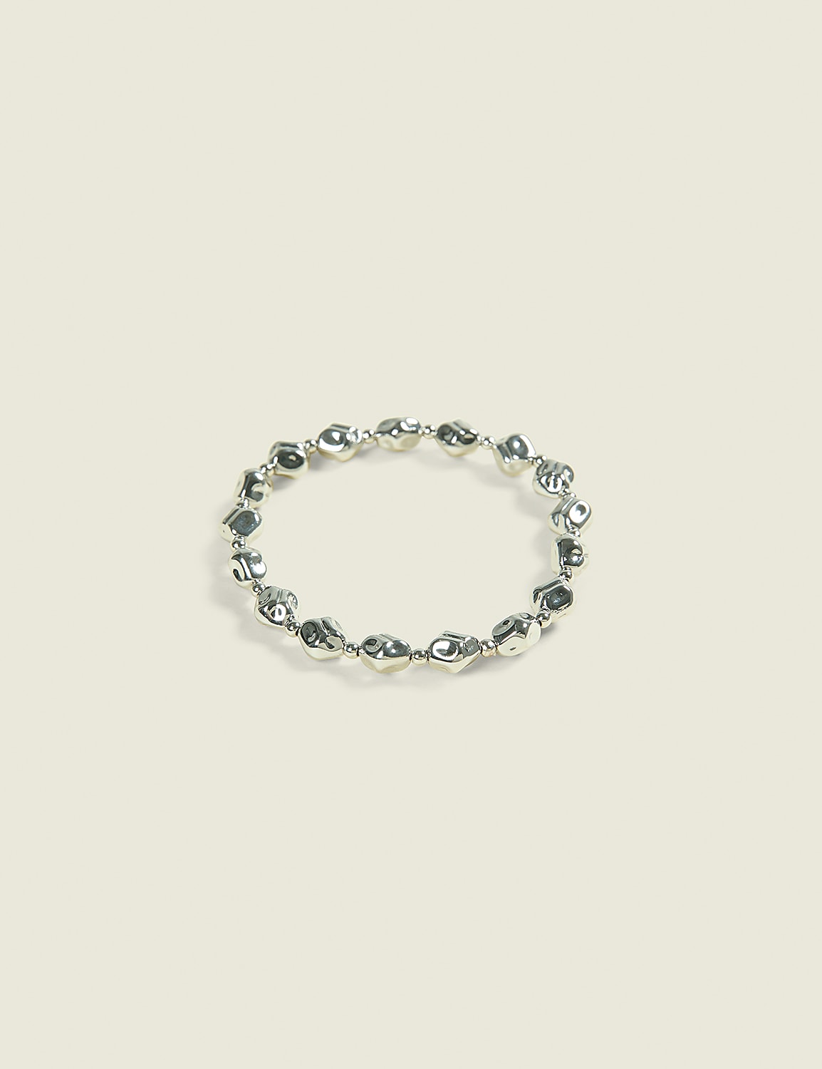 Silvertone Square Stretch Bracelet Product Image 1