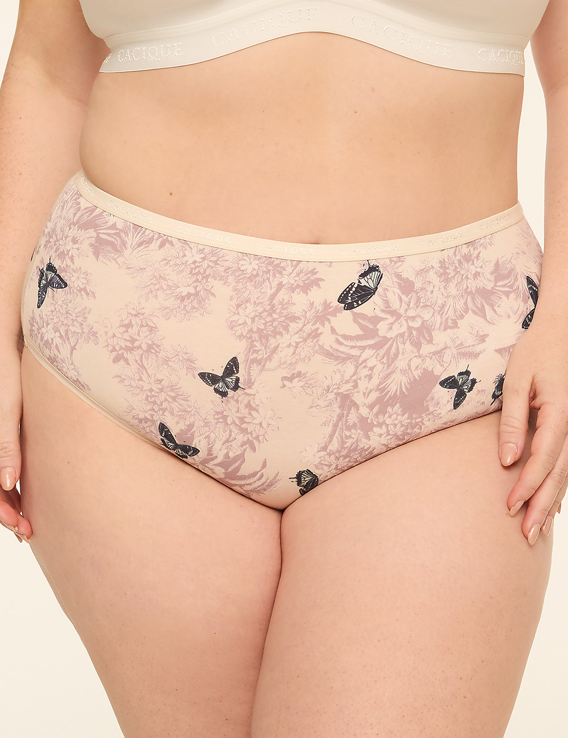 【新品.XXLサイズ】everyone ハイゲージcotton border Cotton High-Leg Brief Panty | LaneBryant