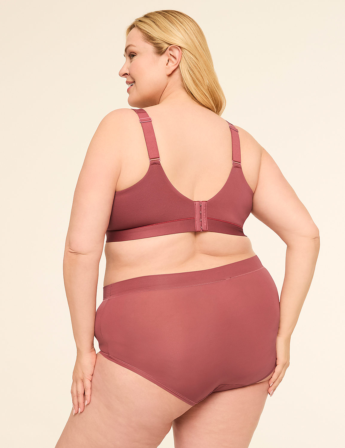A woman in a mauve bra and matching underwear is shown from the back against a plain, light background. Product Image 2