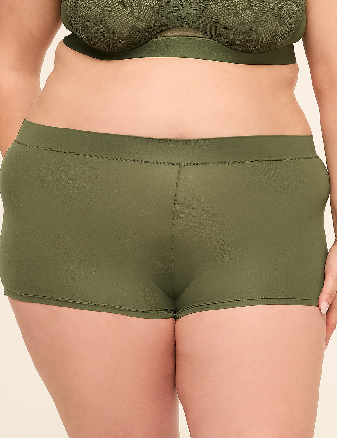 A person in olive green underwear stands against a plain background. Product Image 1