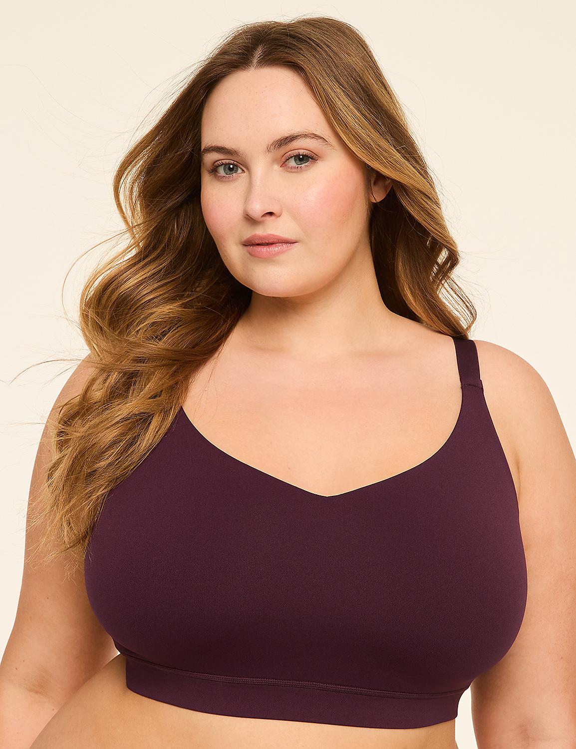 A woman with blonde hair and a plum-colored bra is shown against a plain, light background. Product Image 1