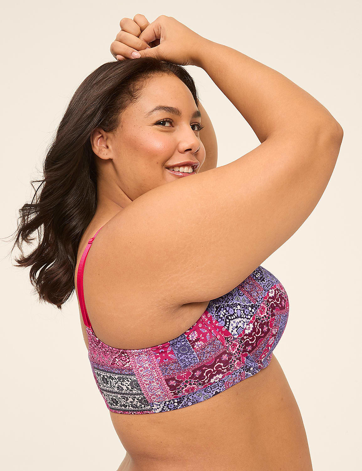 Front-Close Cotton Boost Plunge Bra Product Image 3