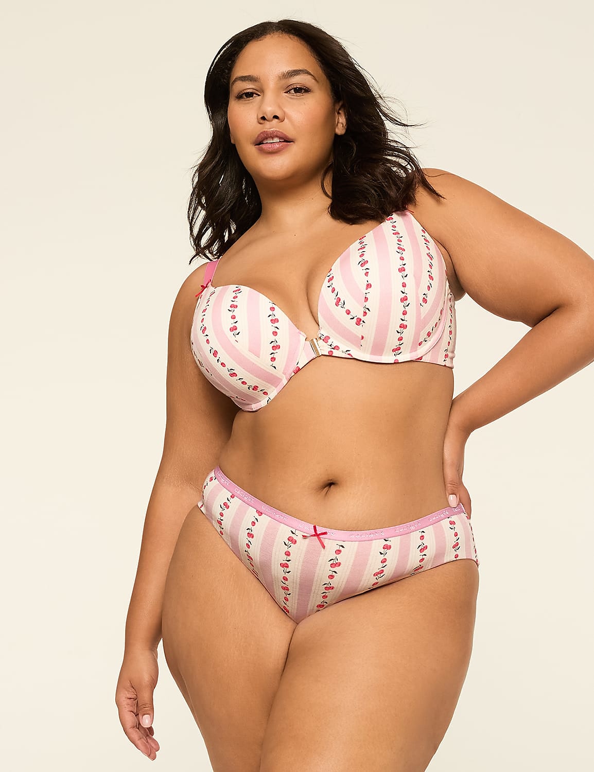 Front-Close Cotton Boost Plunge Bra Product Image 4