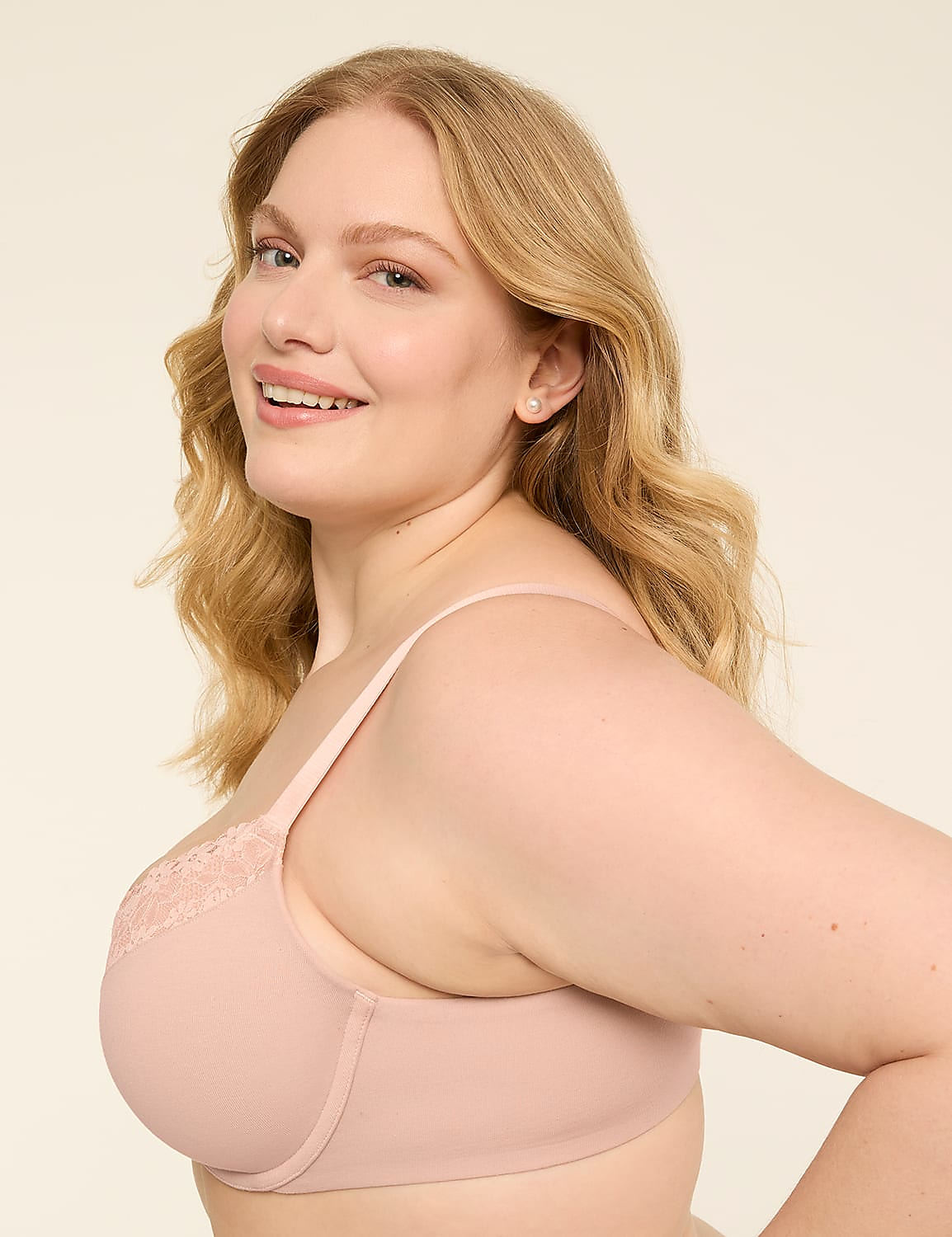 Cotton Lightly Lined T-Shirt Bra With Lace Product Image 3