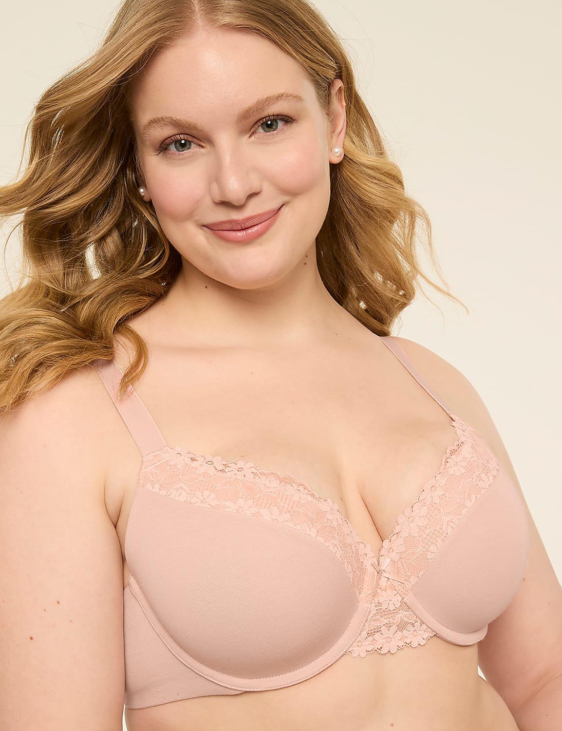 Cotton Lightly Lined T-Shirt Bra With Lace Product Image 1