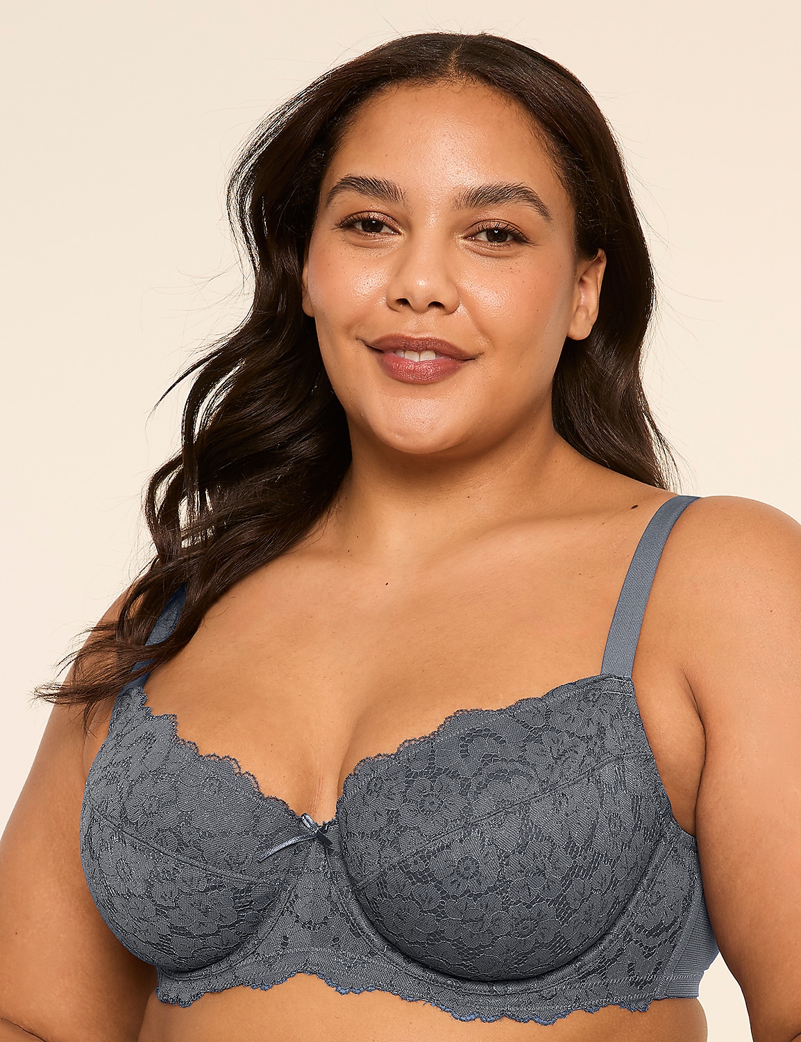 Unlined Balconette Bra with Lace Product Image 1