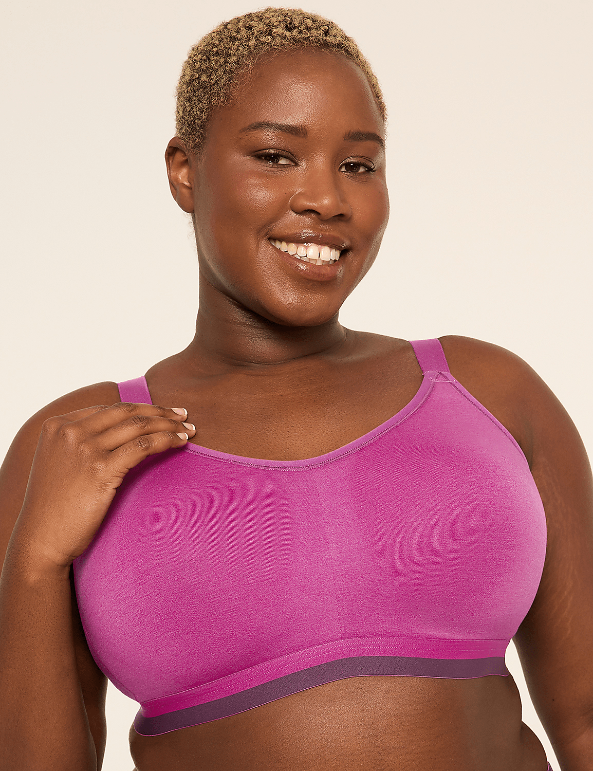 Cotton Scoop-Neck Lightly Lined No-Wire Bra Product Image 1