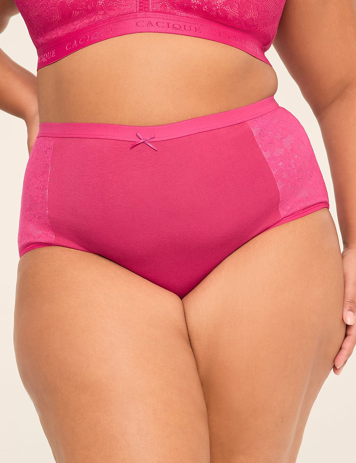 Cotton Full Brief Panty with Lace Trim Product Image 1