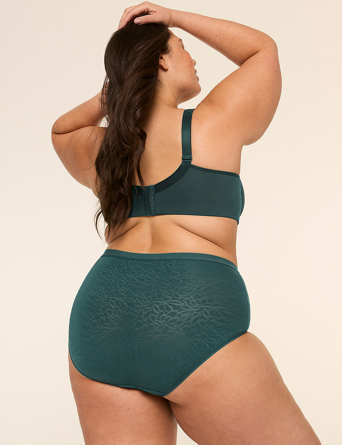 No-Show Full Brief Panty With Textured Lace Product Image 2