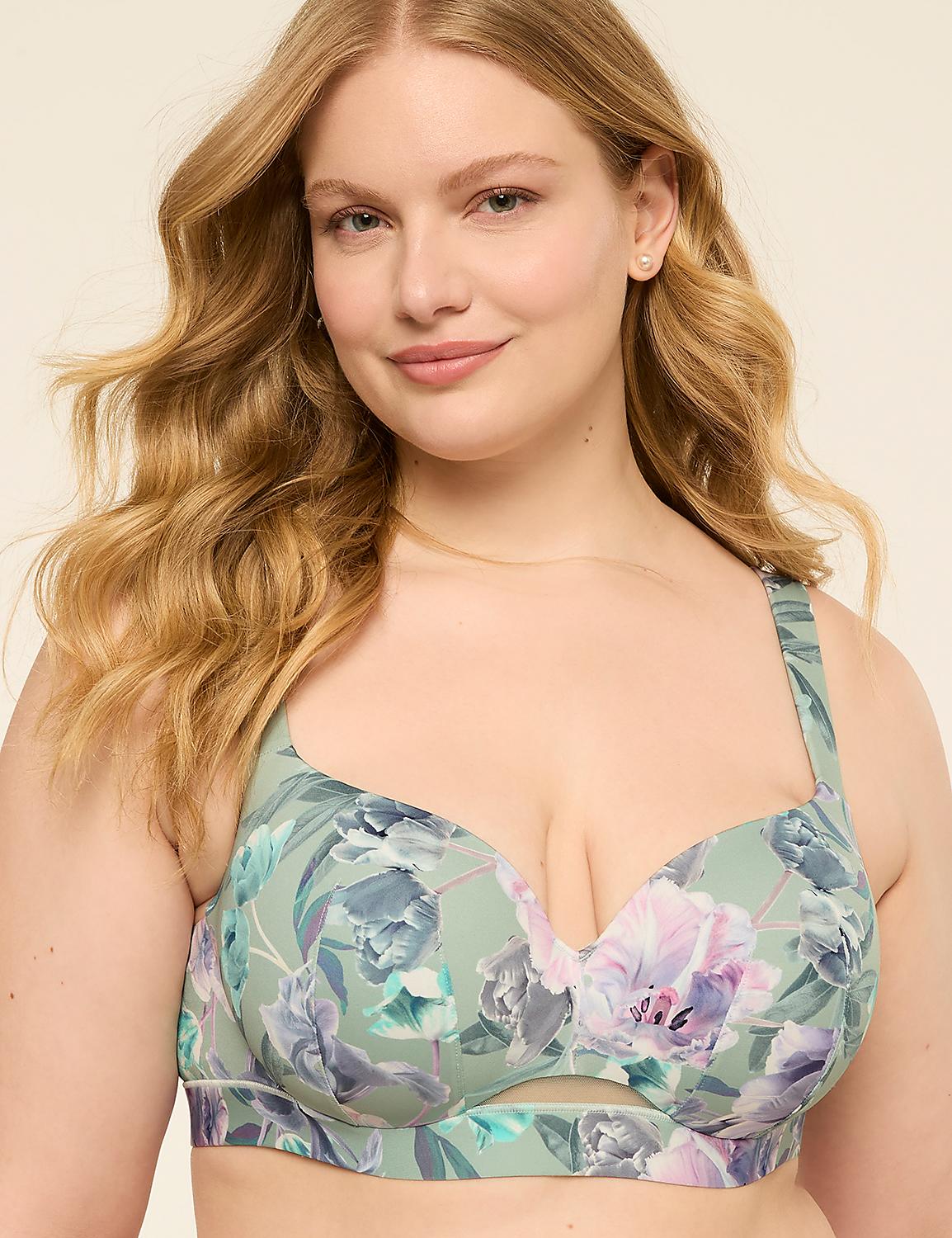 A woman with blonde hair and a floral bra is pictured against a plain, light background. Product Image 1