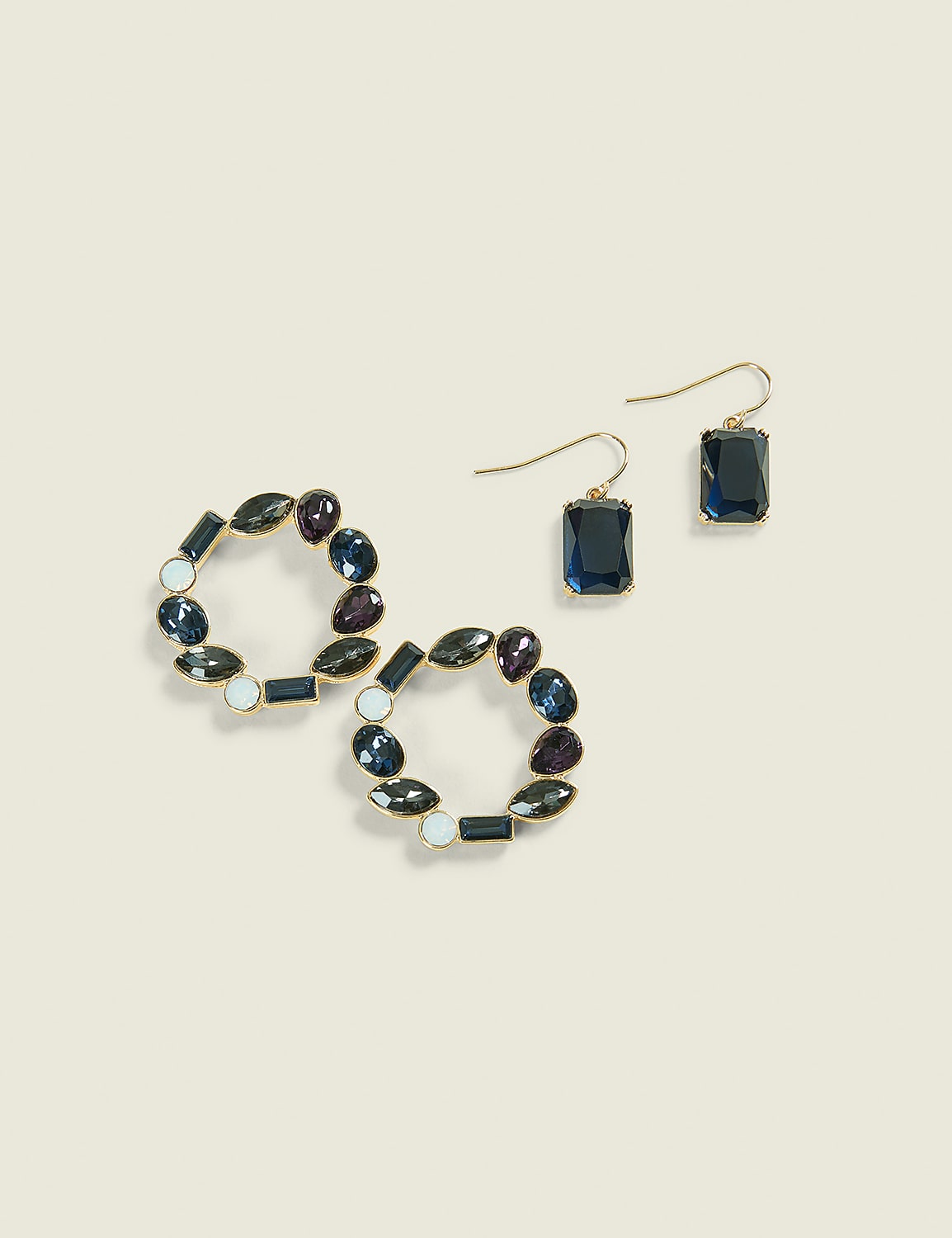 Blue Imitation Stone Earring 2-Pack