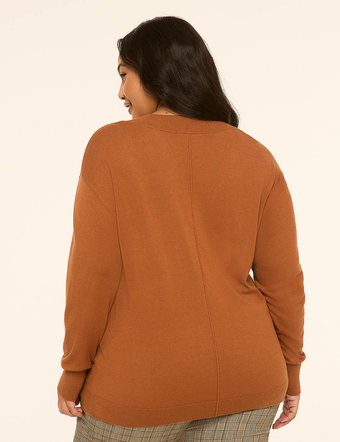 A woman in a brown sweater is shown from the back, with a plain, light-colored background. Product Image 2
