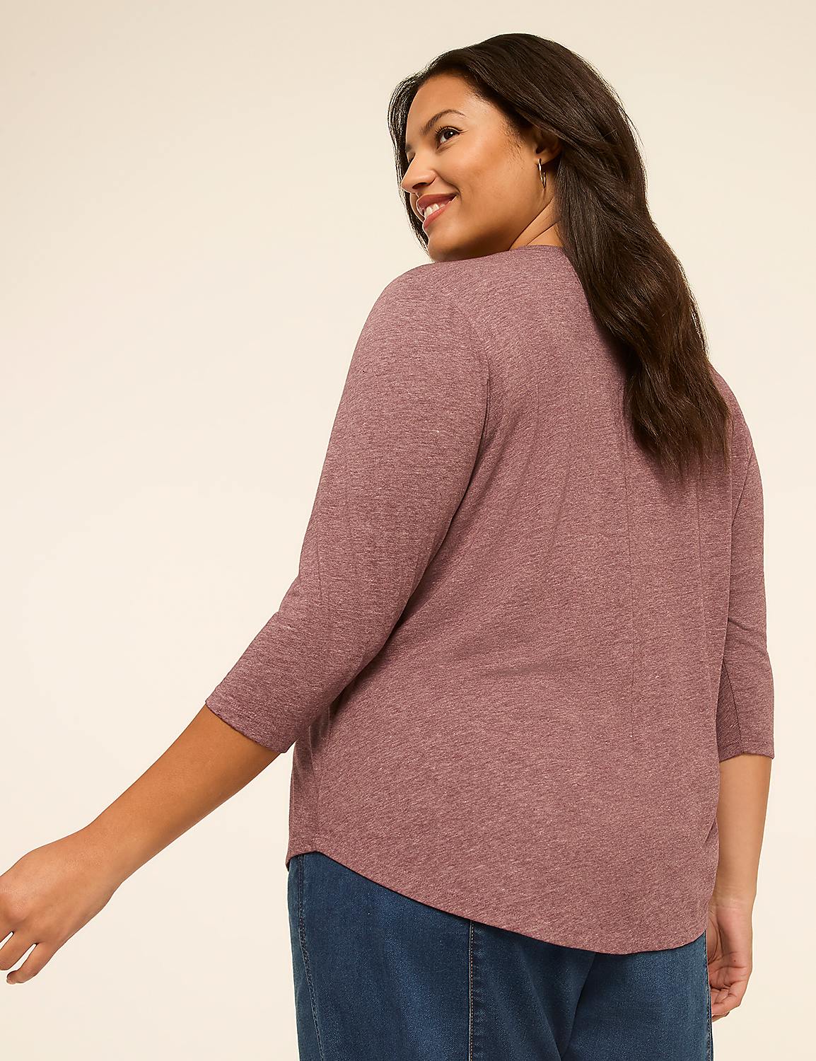 A woman in a mauve top and blue jeans is shown from the back, with a plain, light-colored background. Product Image 2