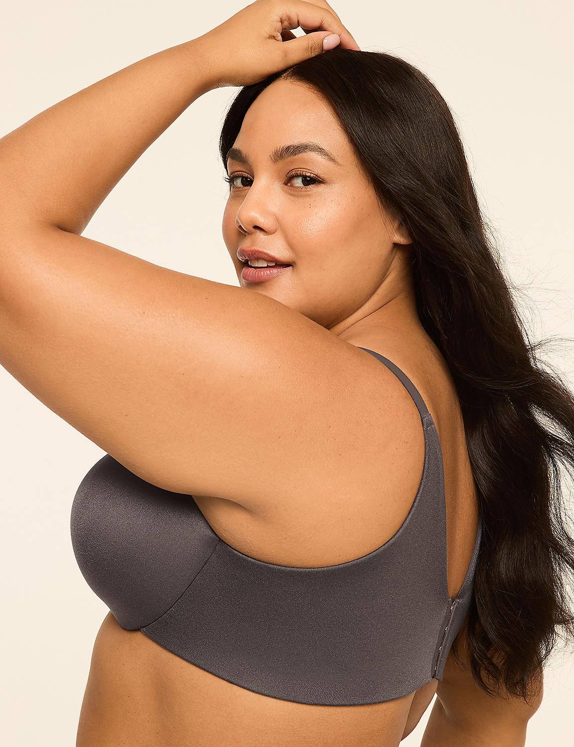 A woman in a gray bra poses with her arm raised against a plain, light-colored background. Product Image 3