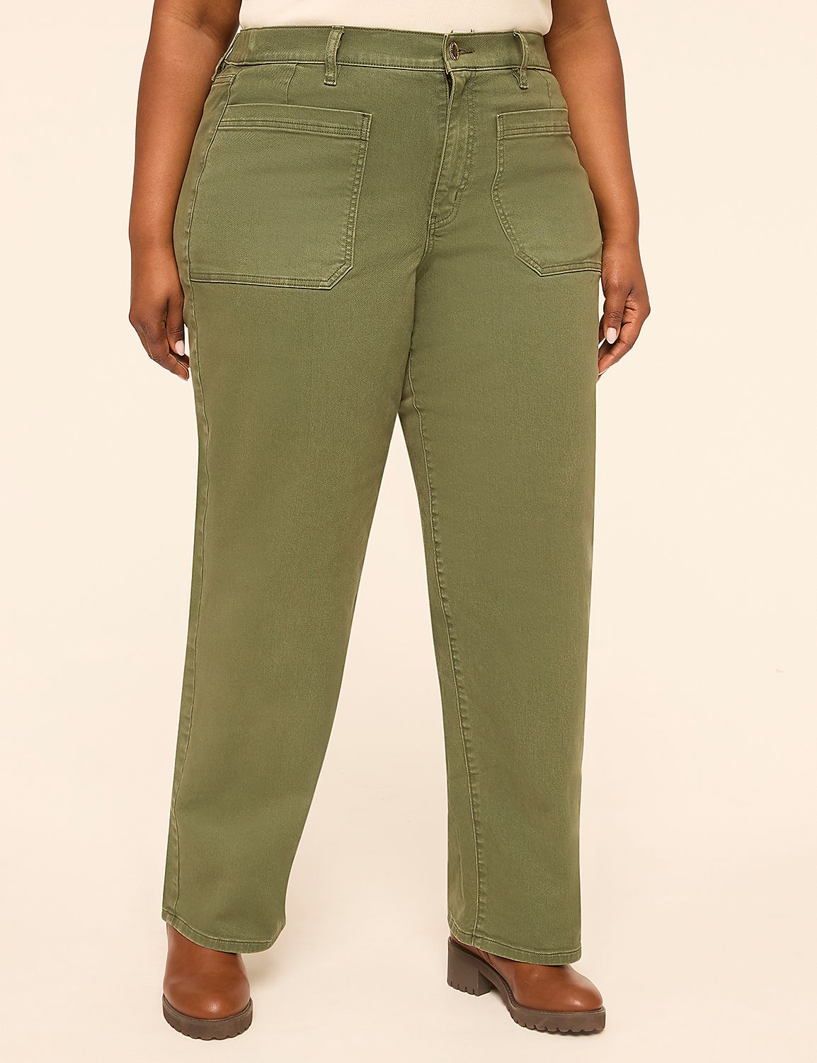 A person wearing olive green utility pants stands against a plain, light-colored background. Product Image 1
