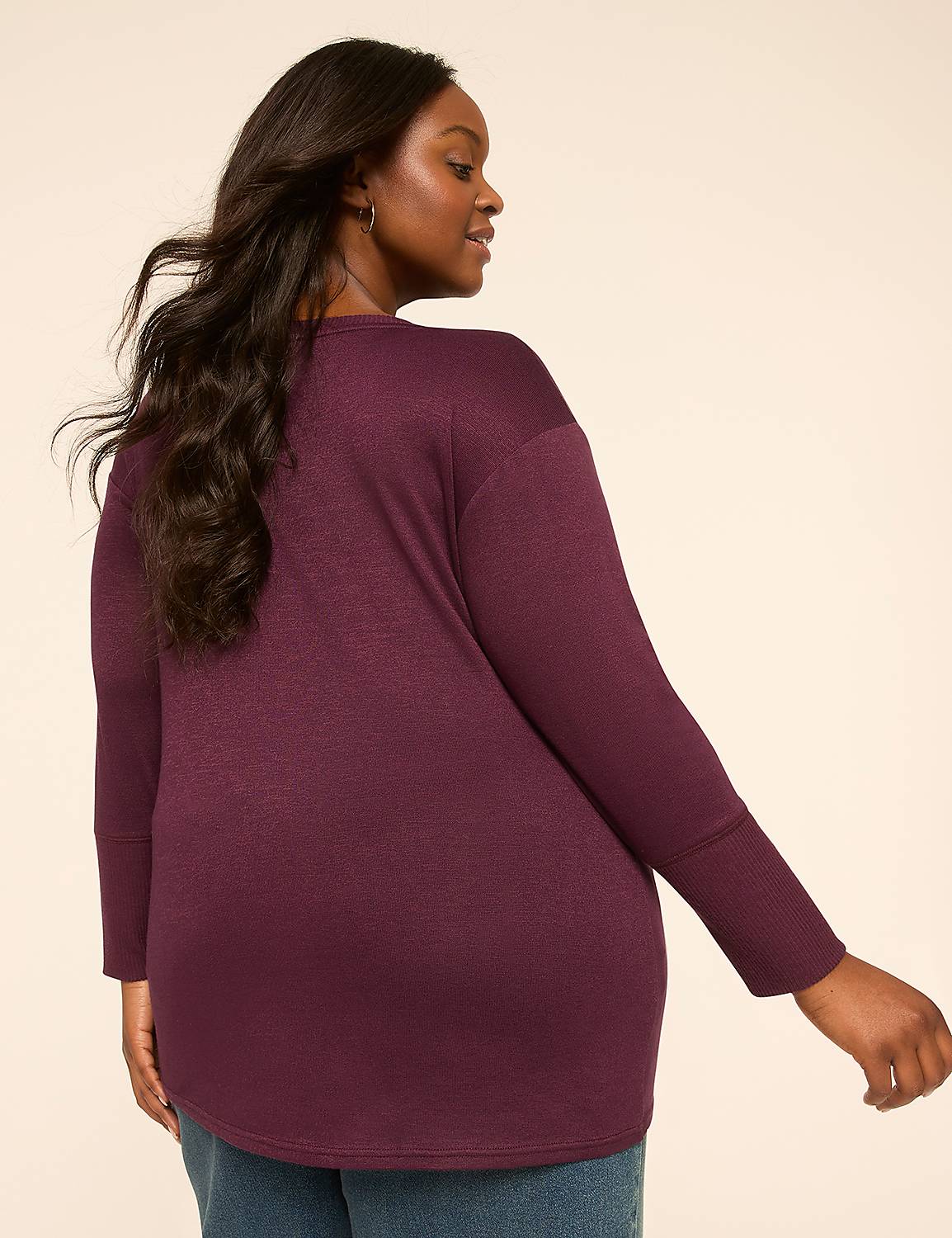 A woman in a burgundy sweater is shown from the back against a plain, light-colored background. Product Image 2