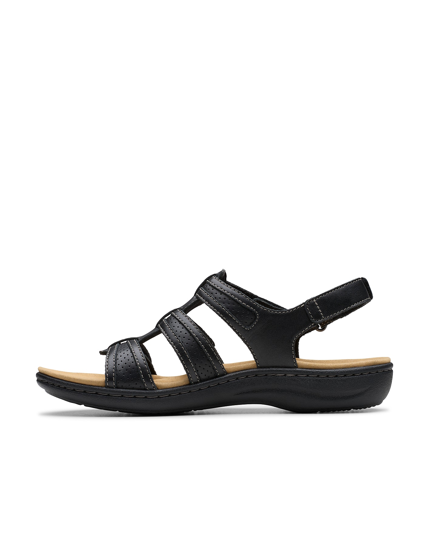 Clarks Laurieann Ivy Black Leather Sandal Product Image 2