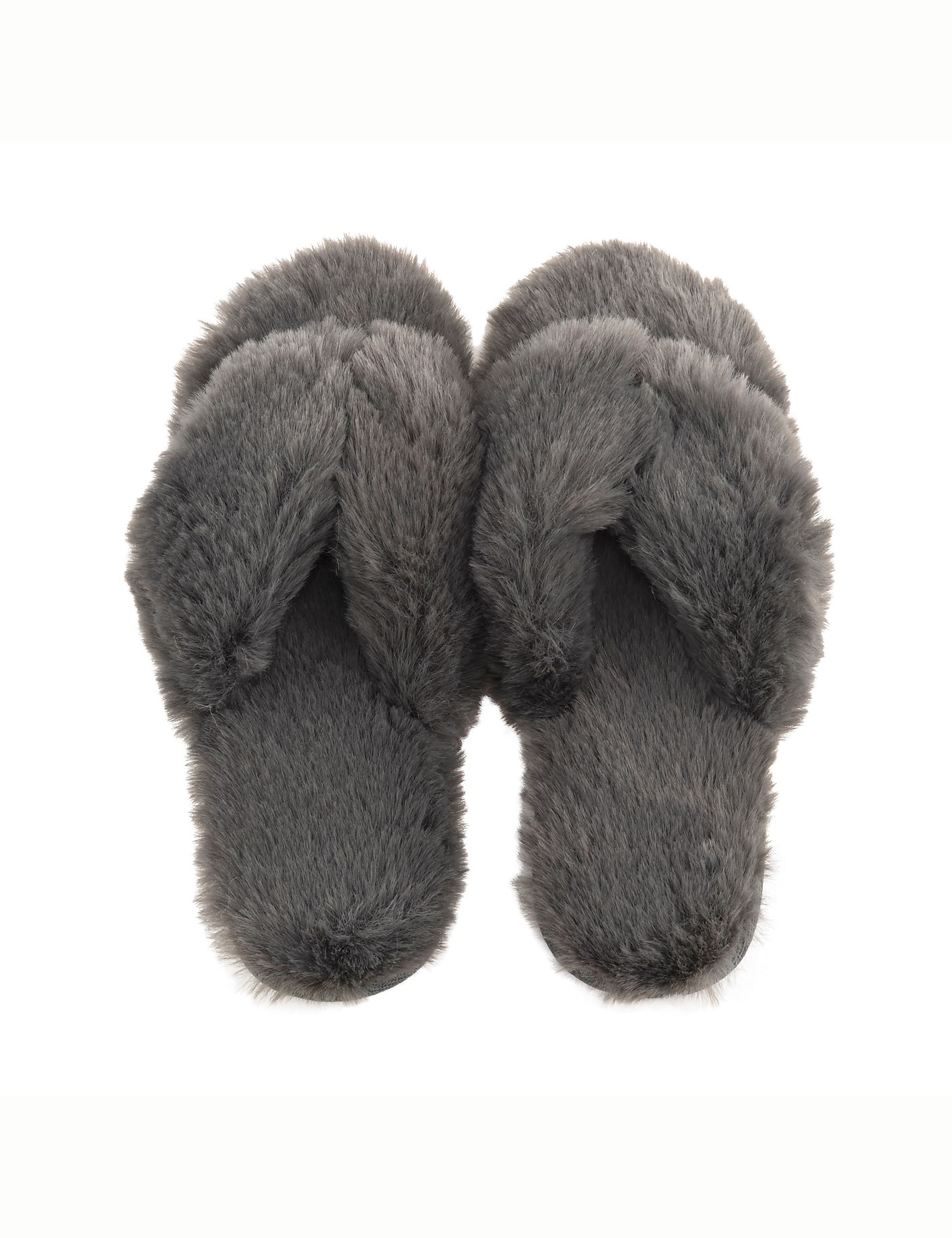 Lemon Waterfront Solid Faux-Fur Flip Flop Slipper Product Image 3