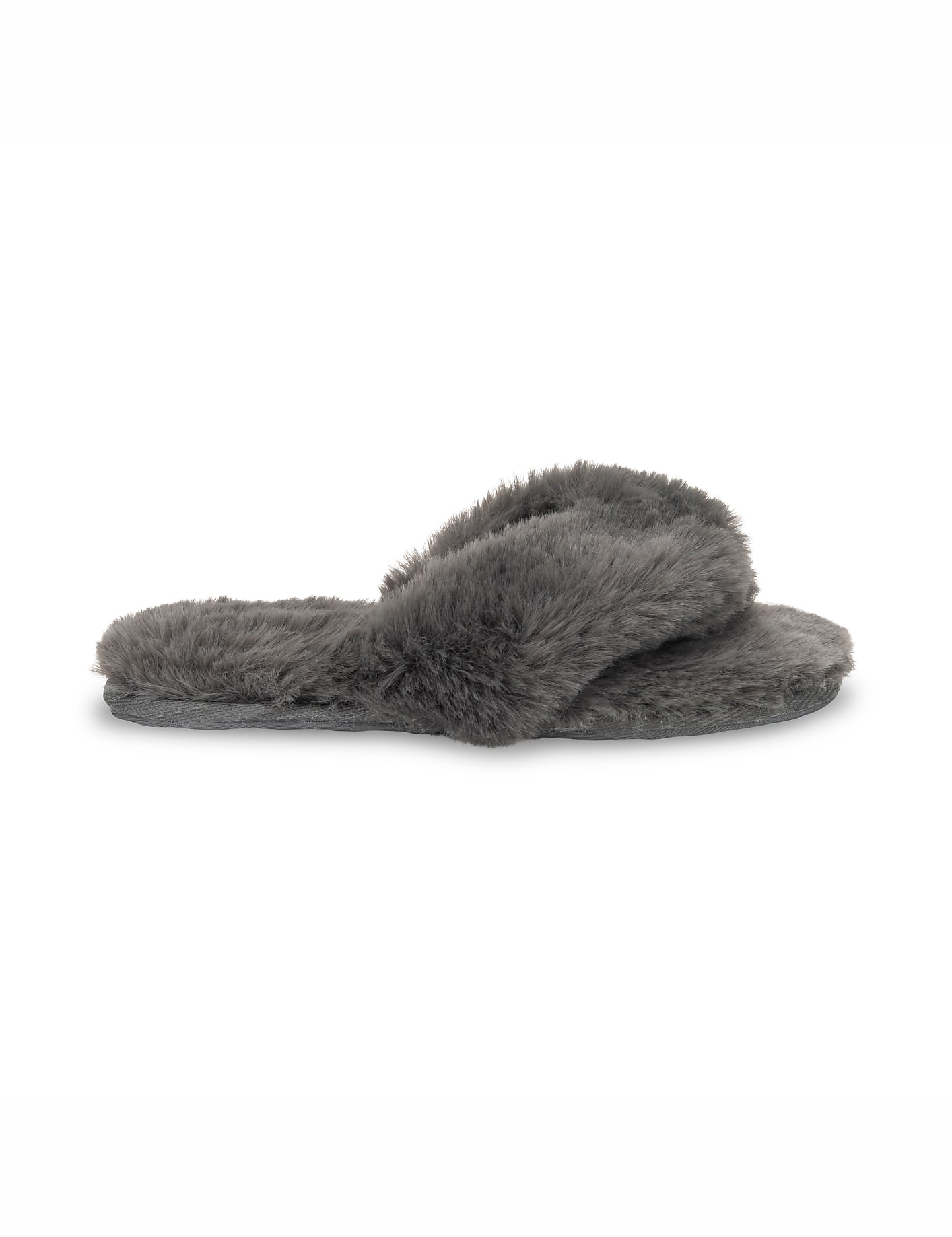 Lemon Waterfront Solid Faux-Fur Flip Flop Slipper Product Image 2