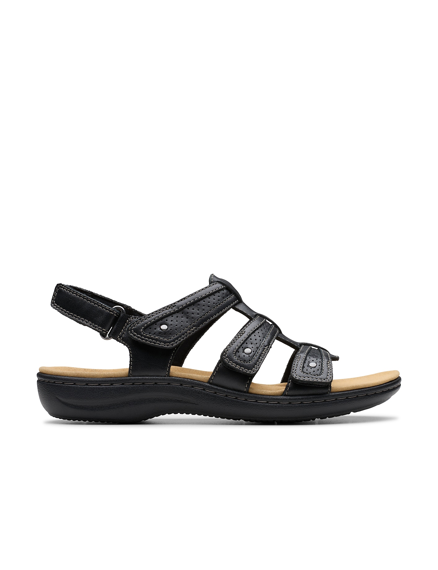 Clarks Laurieann Ivy Black Leather Sandal Product Image 1