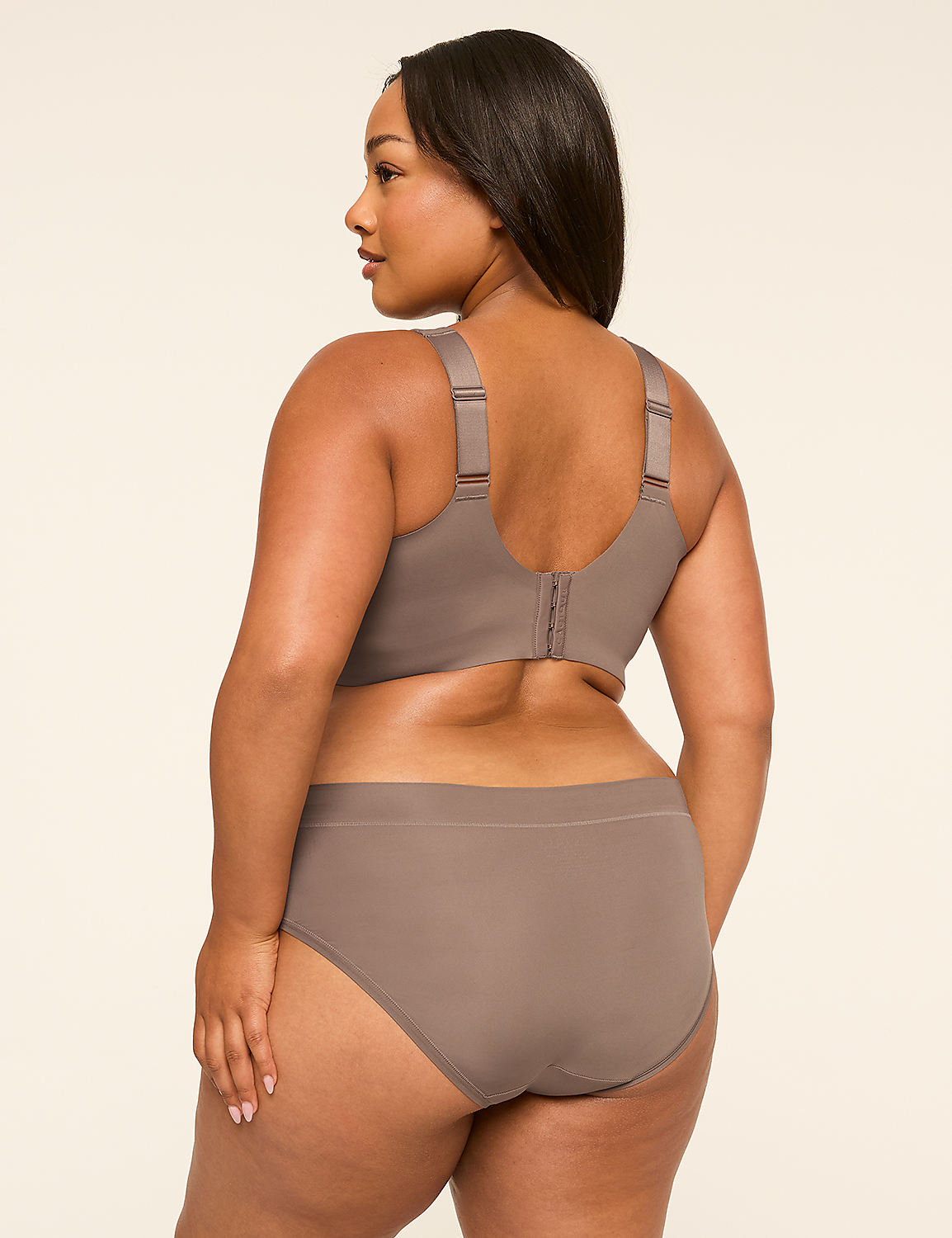 A woman in a taupe bra and matching underwear stands against a plain, light-colored background. Product Image 2