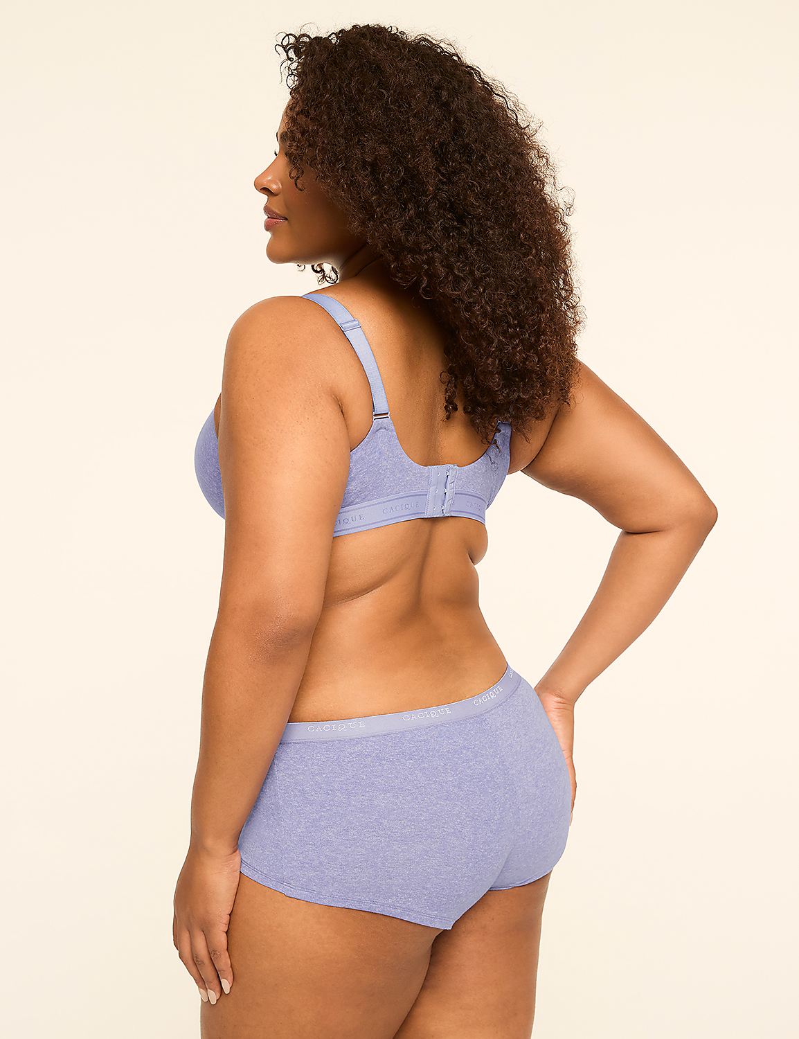 A woman in a light purple bra and matching underwear stands with her back to the viewer against a plain, light-colored background. Product Image 2