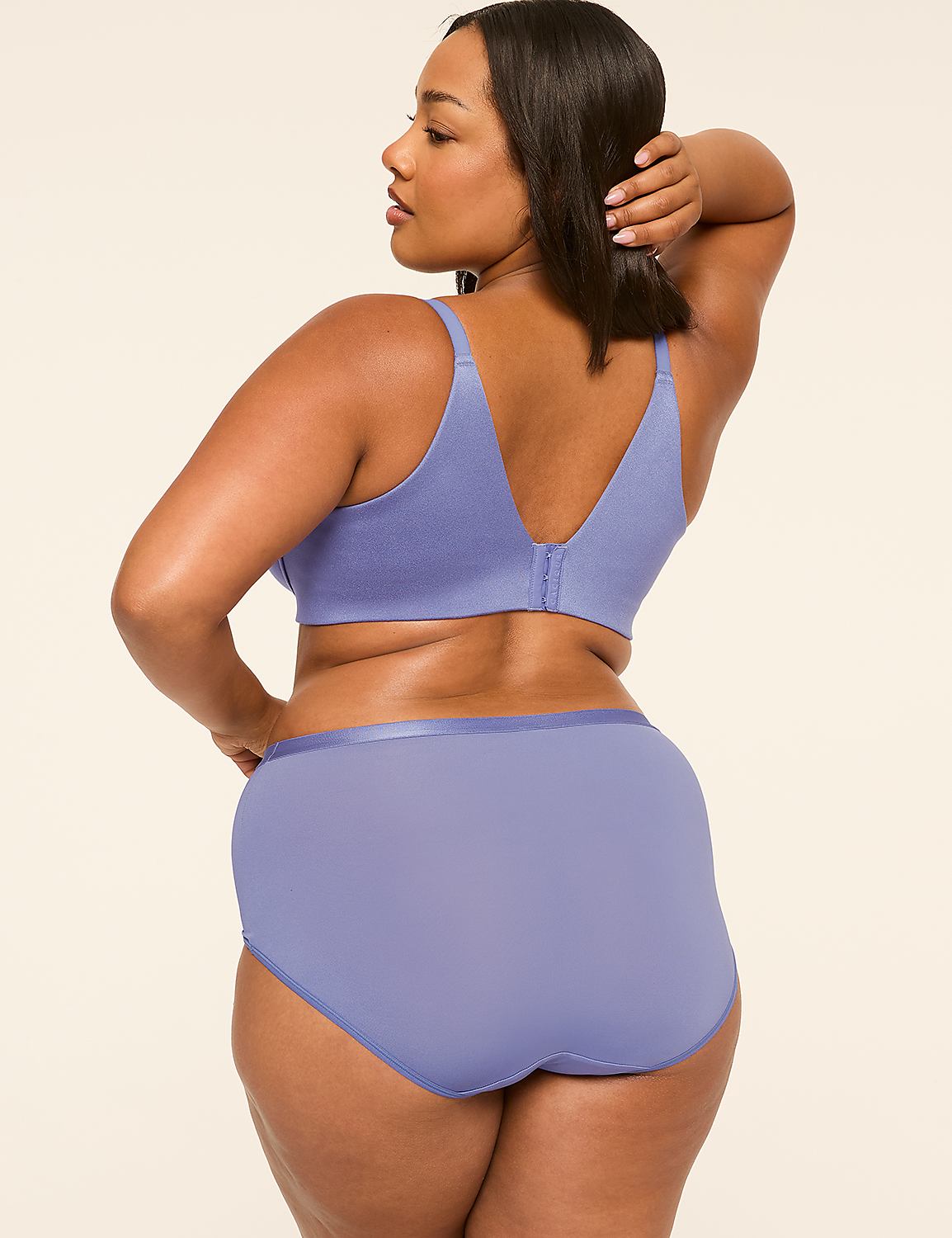 A woman in a purple bra and underwear stands with her back to the camera against a plain, light-colored background. Product Image 2