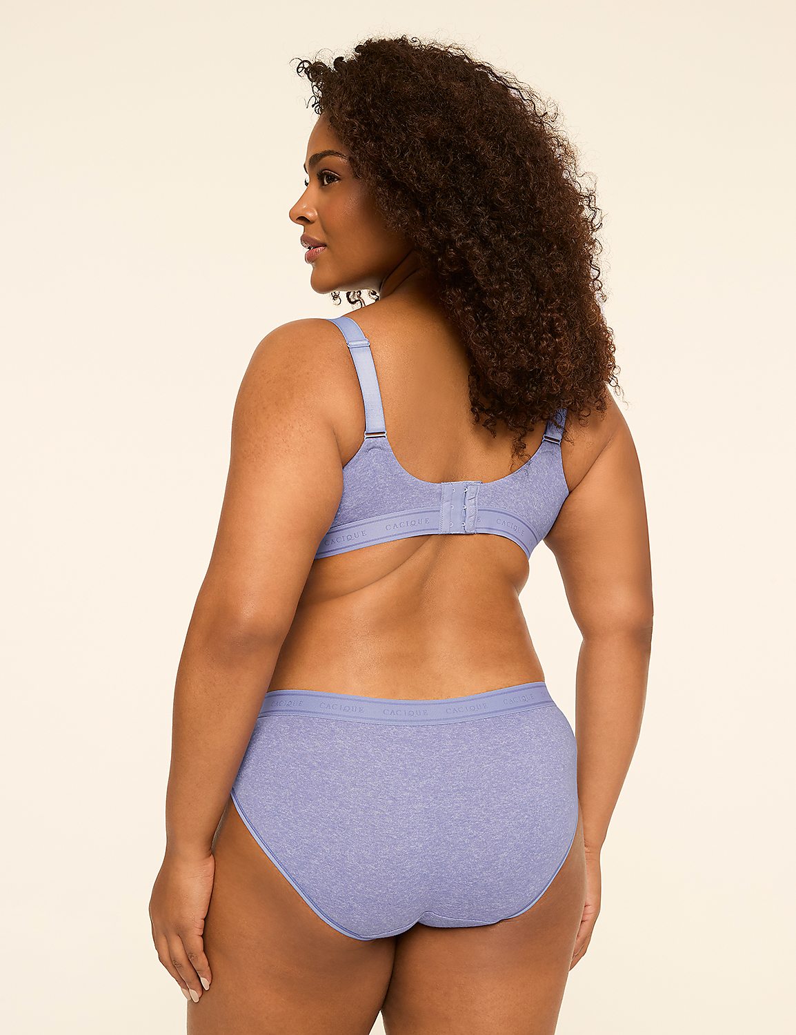 A woman in a light blue bra and matching underwear stands with her back to the viewer against a plain, light-colored background. Product Image 2