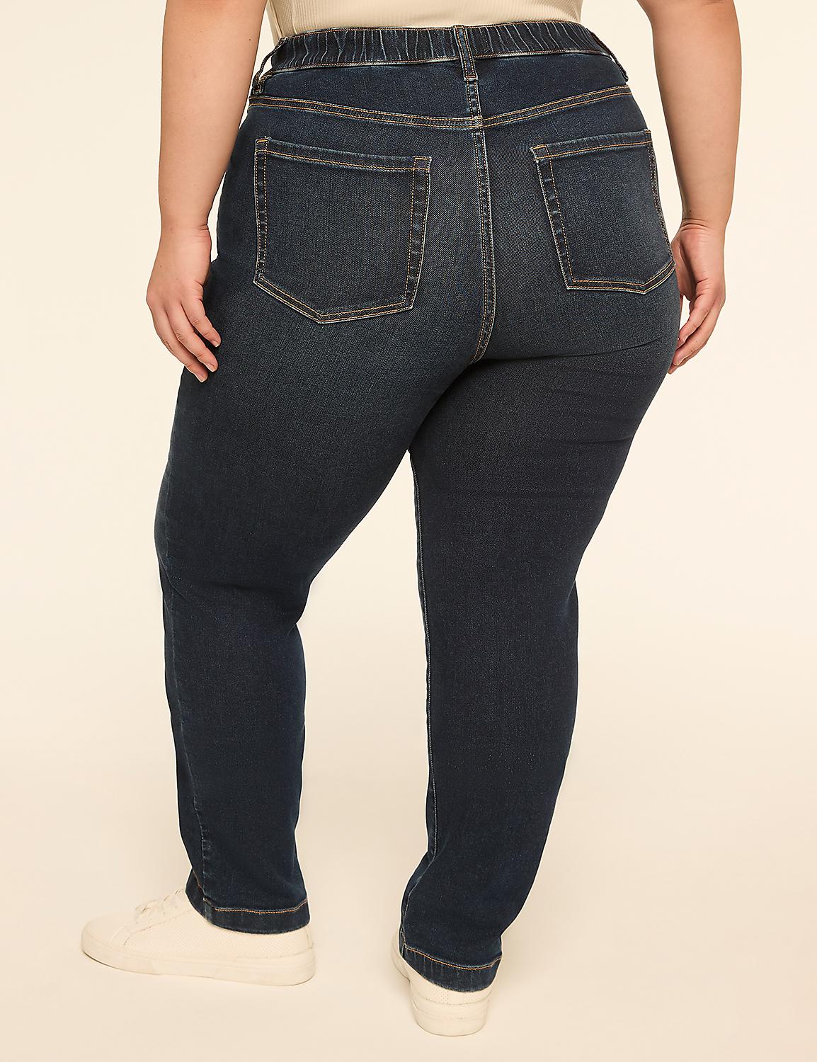 A person wearing dark wash jeans and white sneakers stands against a plain, light-colored background. Product Image 2