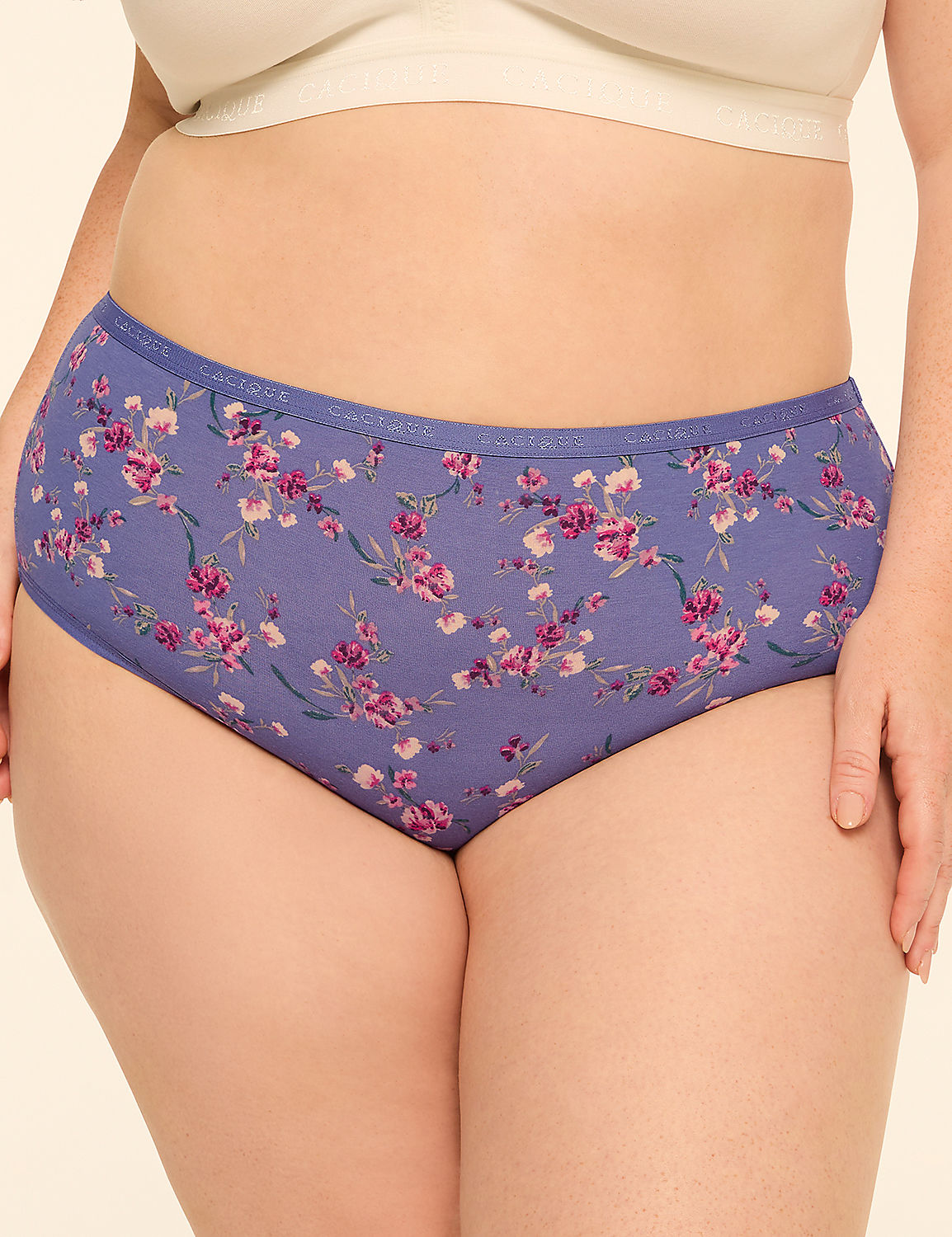 A woman's torso is shown from the waist down, wearing floral patterned underwear, against a plain background. Product Image 1
