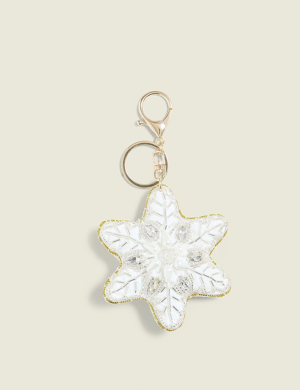 Beaded Snowflake Bag Charm
