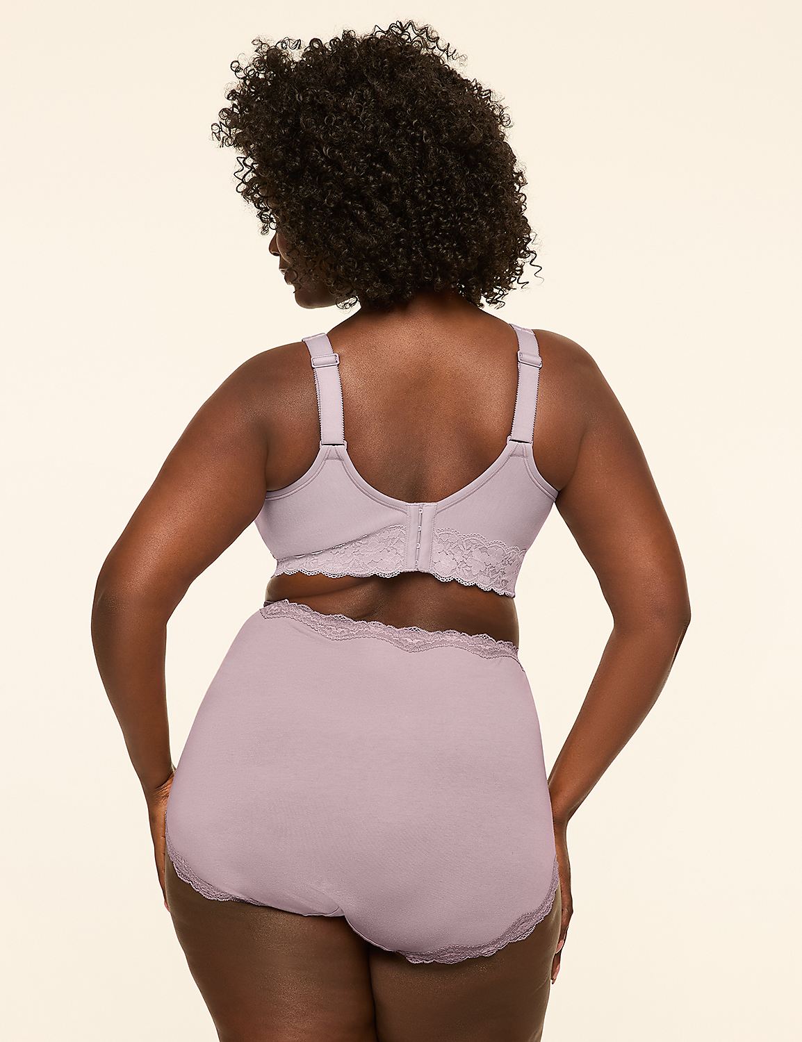 Cotton High-Waist Brief Panty With Lace Trim Product Image 2
