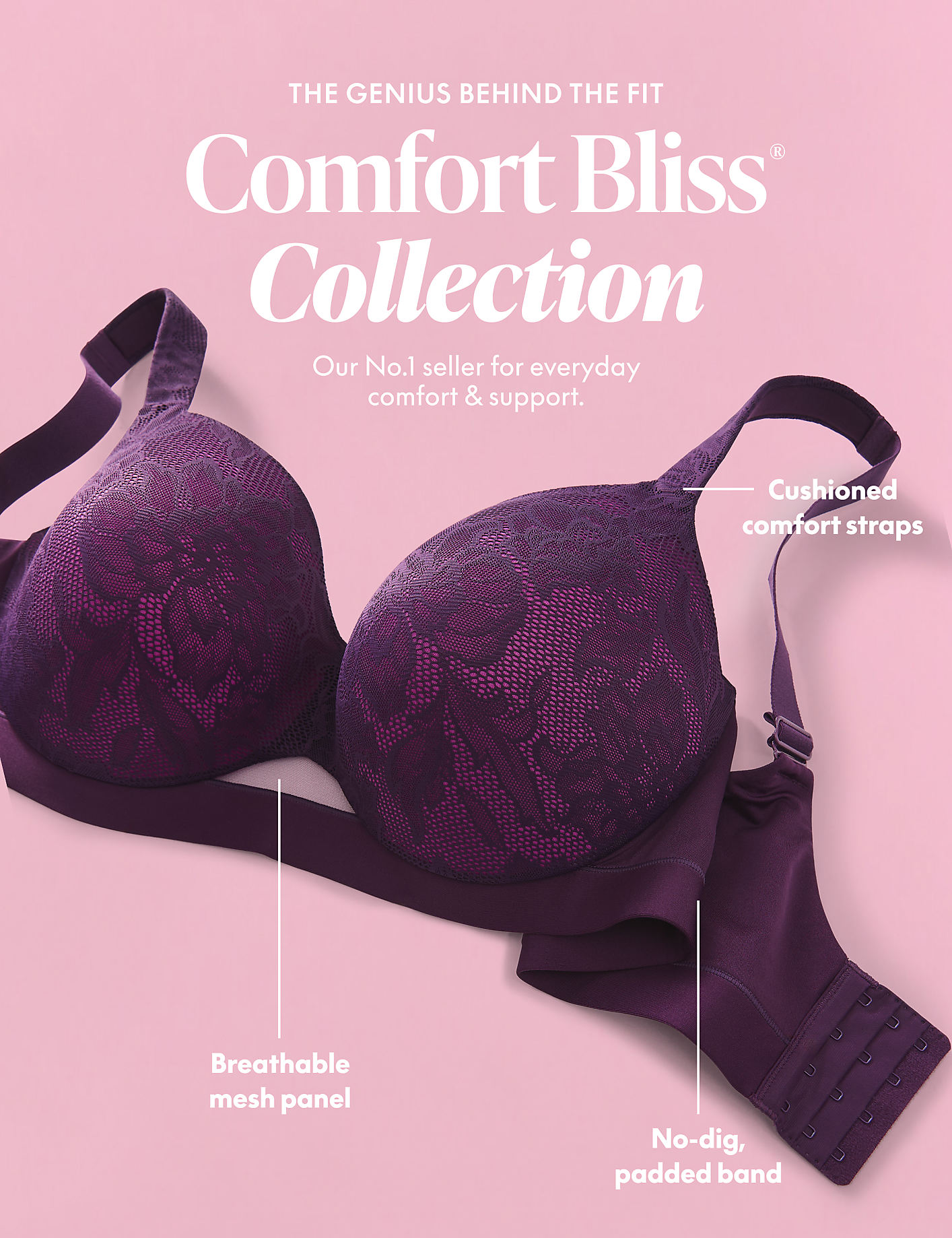Comfort Bliss&reg; Lightly Lined Full Coverage Bra Product Image 5