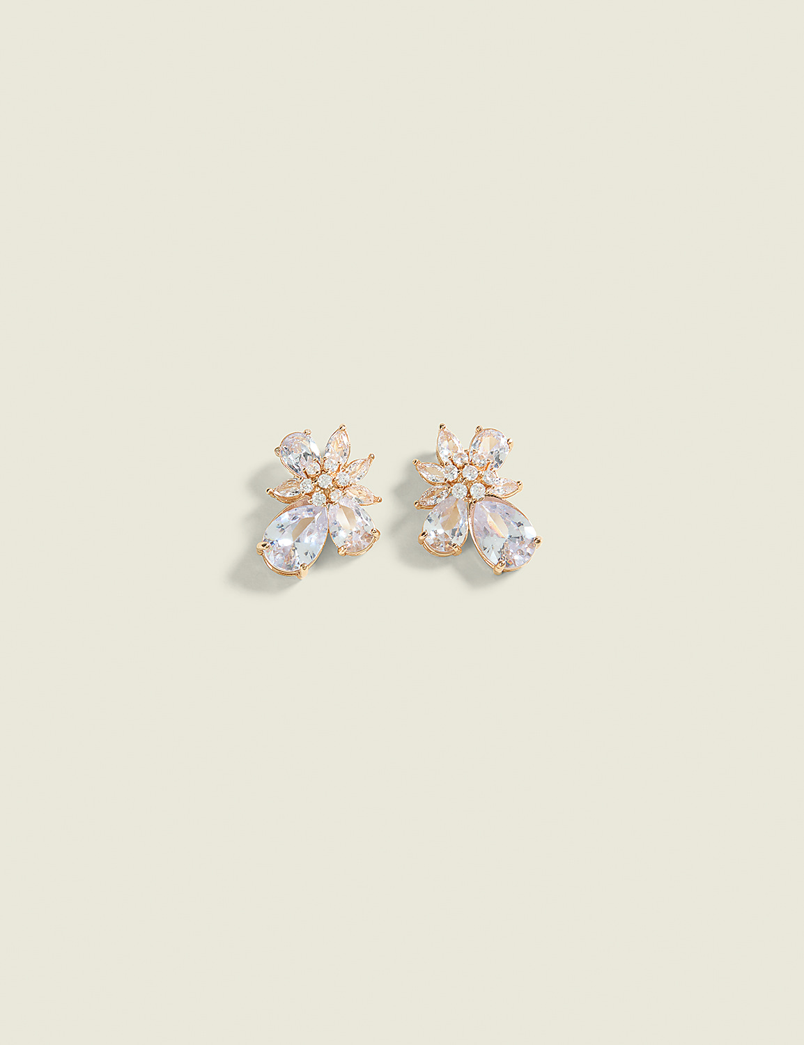 Clear Imitation Stone Cluster Earrings
