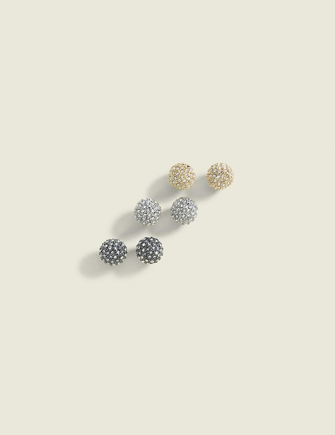 Mixed Metal Fireball Stud Earring 3-Pack