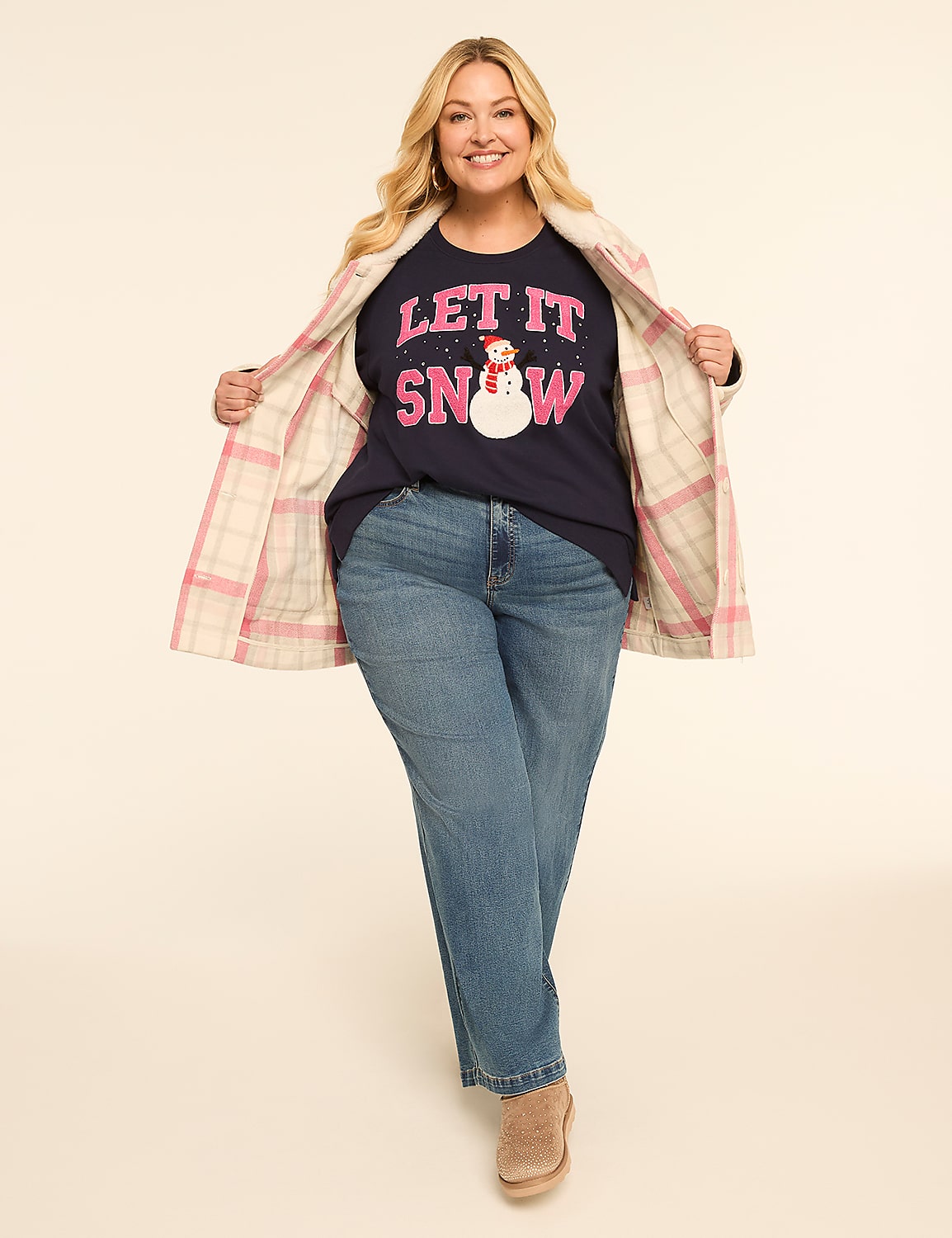 Rhinestone & Chenille Let It Snow Graphic Sweatshirt - thumbnail 3